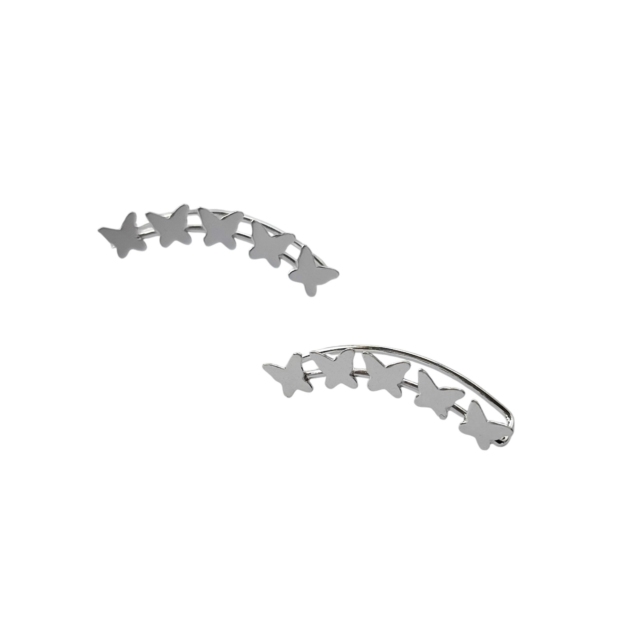 AROS ANDREA COGGIOLA JOYAS TREPADORES MARIPOSAS PLATA FINA 925 - 2