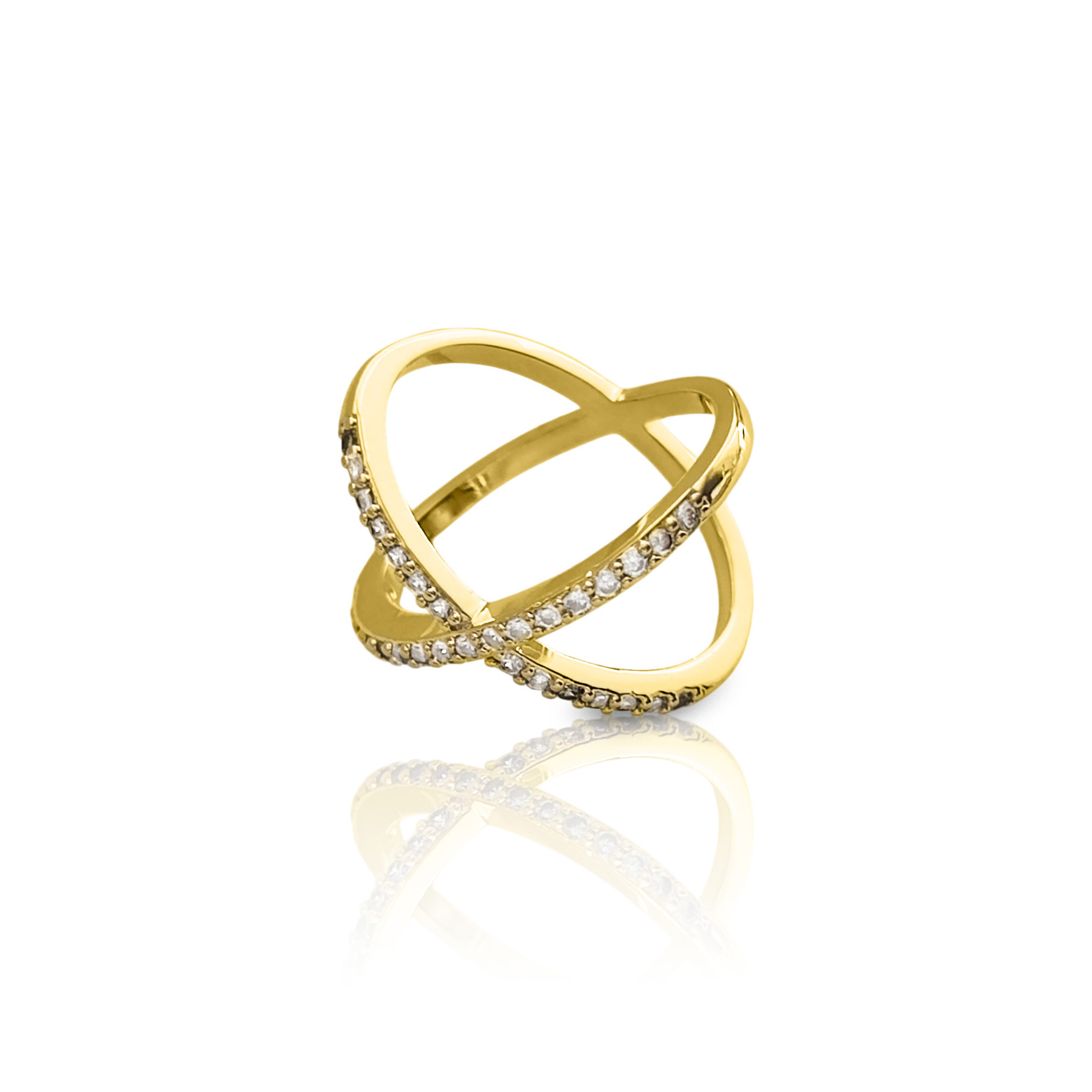 ANILLO ANDREA COGGIOLA JOYAS ENCHAPADO ORO 18K MÓNICA CIRCÓN BLANCO #19 - 1