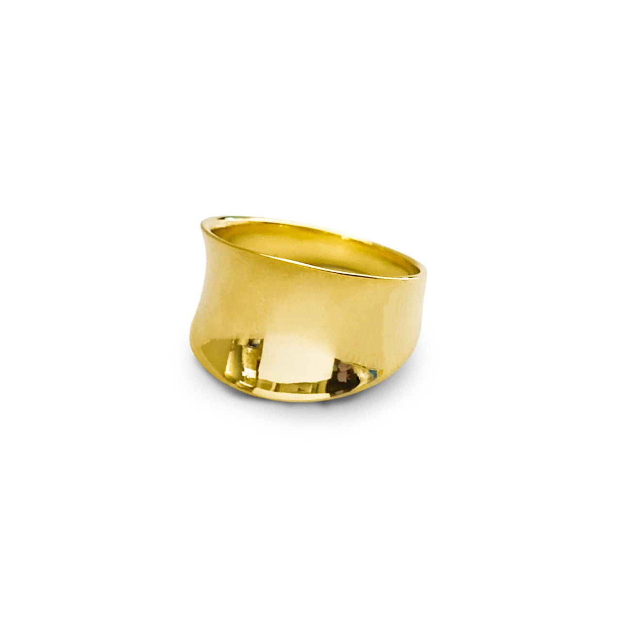 ANILLO ANDREA COGGIOLA JOYAS ENCHAPADO ORO 18K LORENA CÓNCAVO LISO - 1