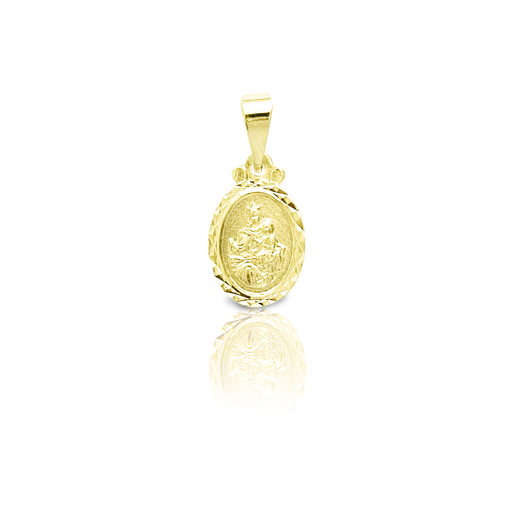 COLGANTE MEDALLA VIRGEN DEL CARMEN 11MM BORDE OVALADA ENCHAPADO ORO 18K - 1