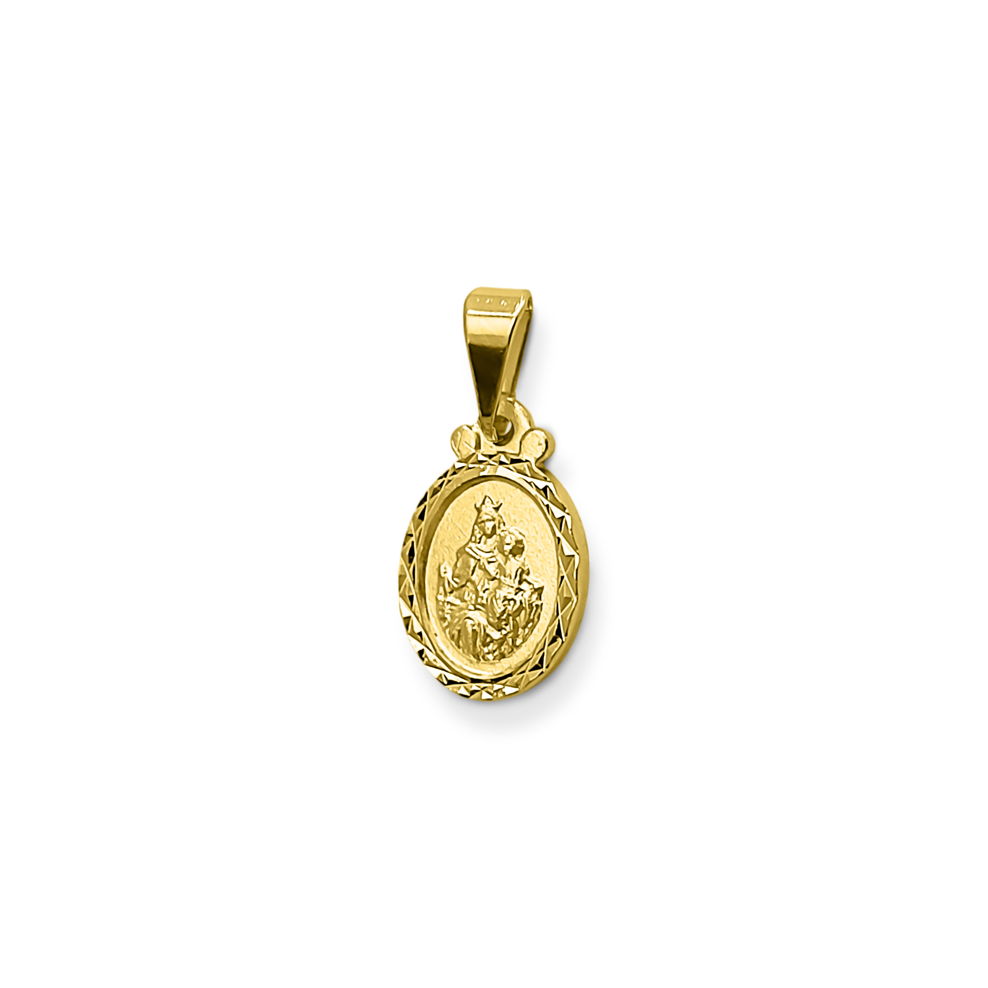 COLGANTE MEDALLA VIRGEN DEL CARMEN 11MM BORDE OVALADA ENCHAPADO ORO 18K - 2