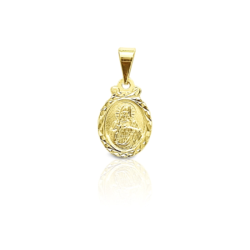 COLGANTE MEDALLA SAGRADO CORAZON 11MM BORDE OVALADO ENCHAPADO ORO 18K - 1