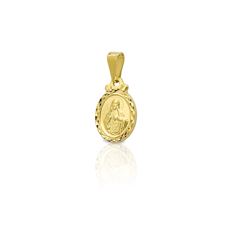 COLGANTE MEDALLA SAGRADO CORAZON 11MM BORDE OVALADO ENCHAPADO ORO 18K - 2