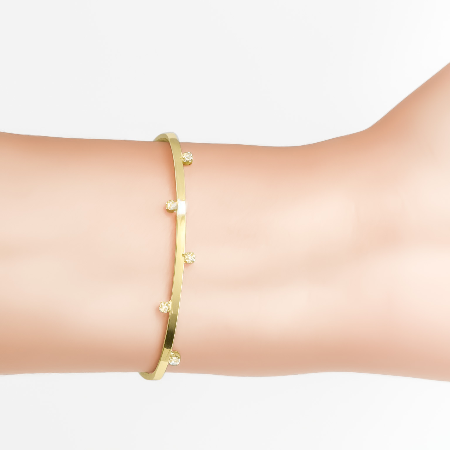PULSERA ESCLAVA CONSTANZA 4 CIRCONES ENCHAPADO ORO 18K - 3