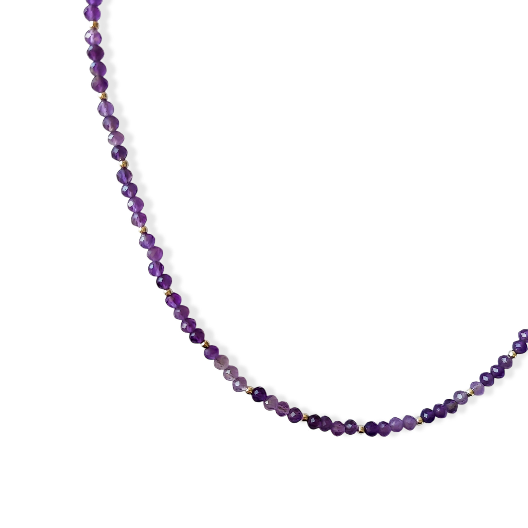 COLLAR AMATISTA FACETADA 4MM PLATA FINA 925 - 2
