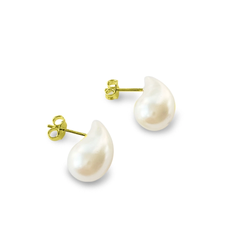AROS LUCIANA GOTA PERLA SINTE TICA ENCHAPADO ORO 18K - 2