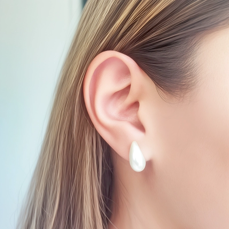 AROS LUCIANA GOTA PERLA SINTE TICA ENCHAPADO ORO 18K - 3