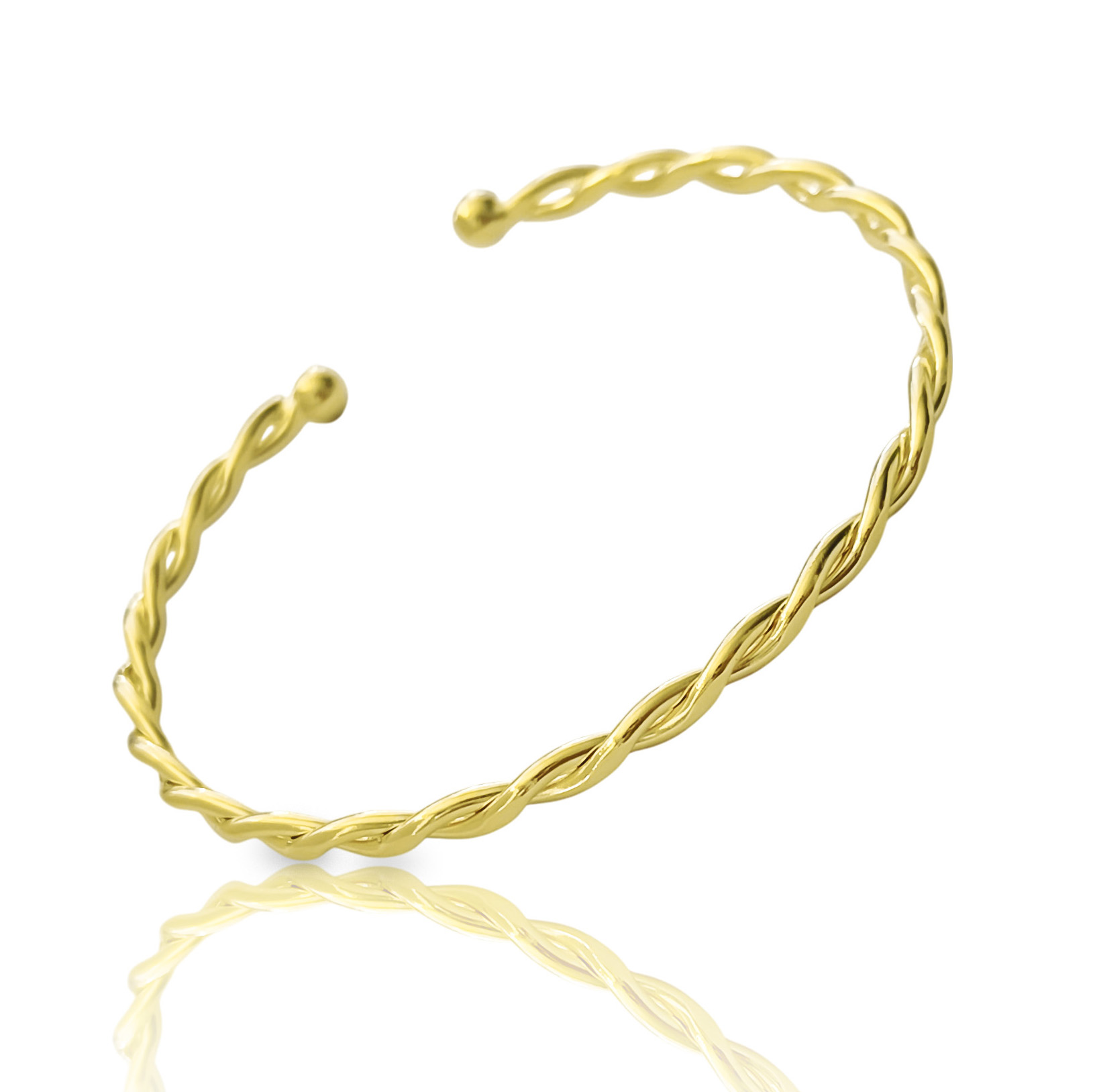 PULSERA ESCLAVA MANUELA TORCIDA ENCHAPADO ORO 18K - 1