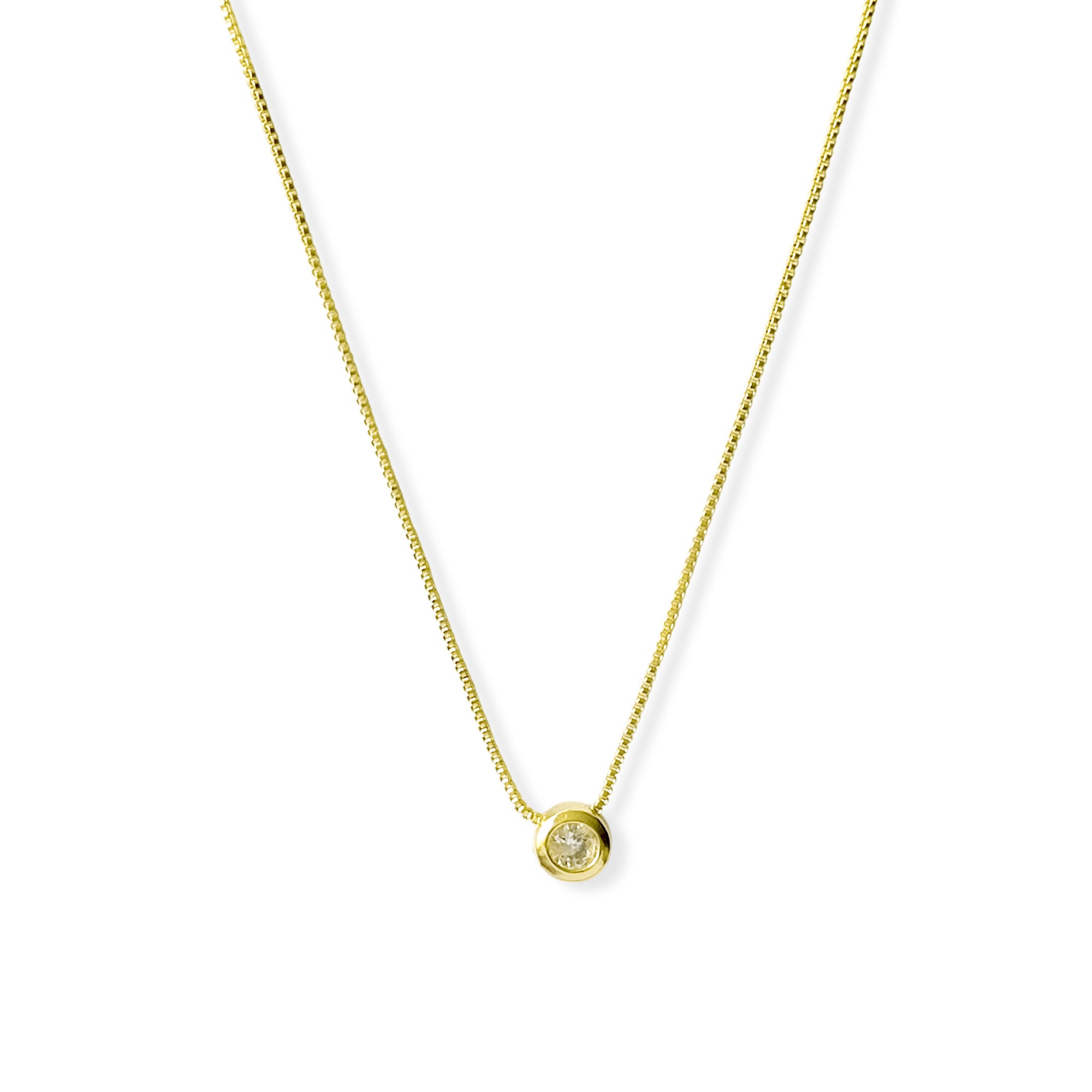 COLLAR PUNTO DE LUZ 5MM BORDE ENCHAPADO ORO 18K - 1