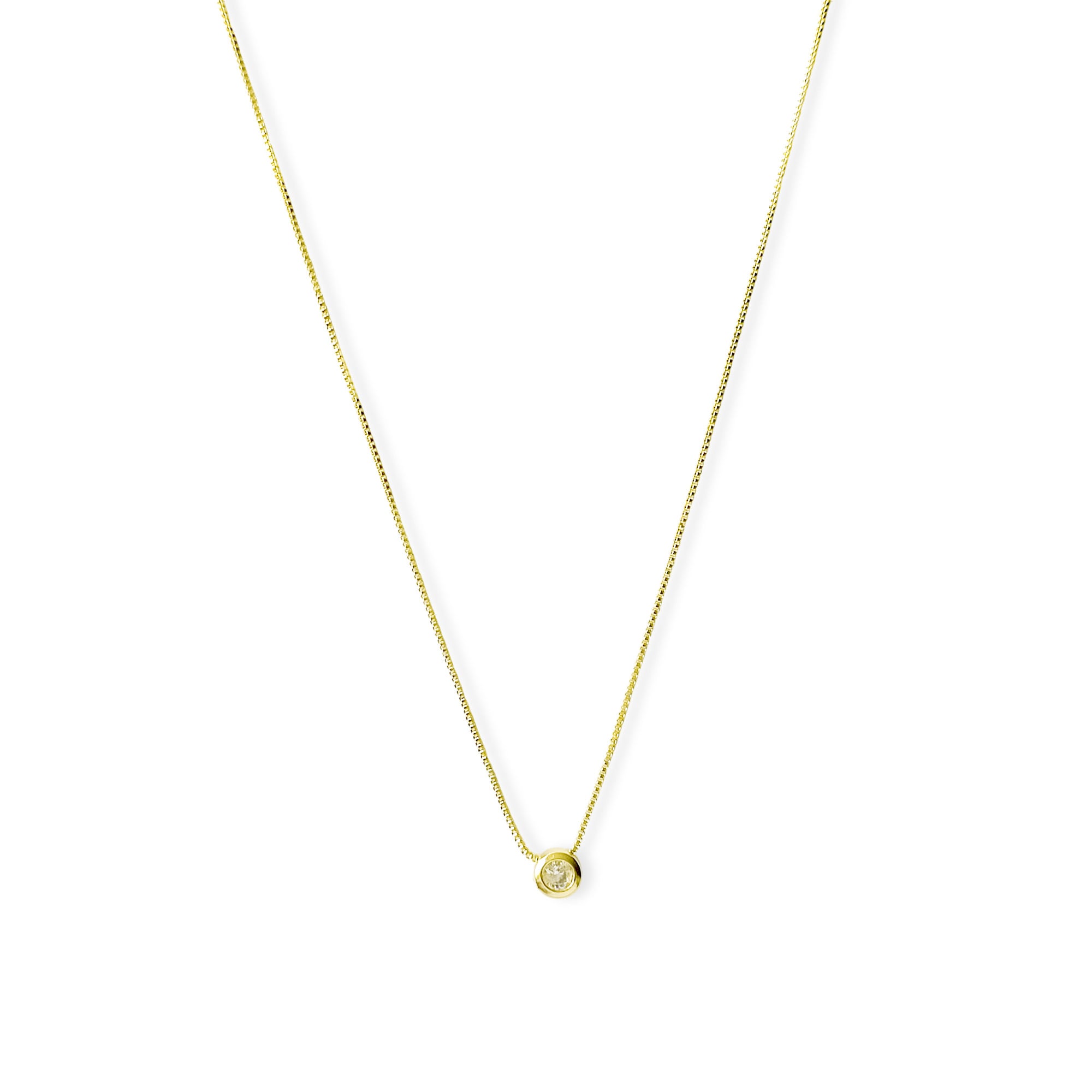 COLLAR PUNTO DE LUZ 5MM BORDE ENCHAPADO ORO 18K - 2
