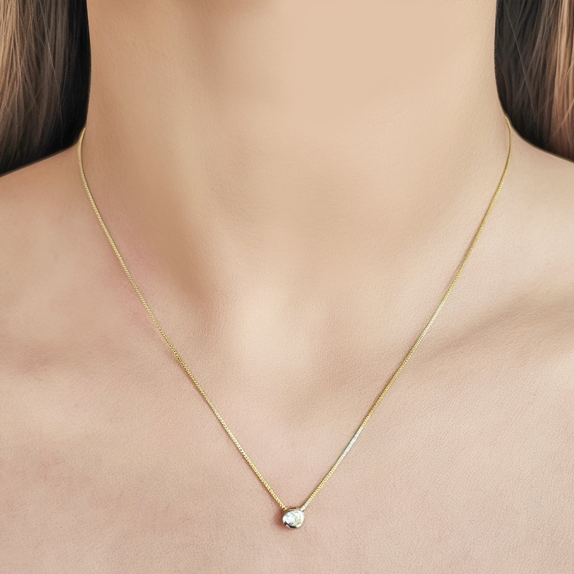 COLLAR PUNTO DE LUZ 5MM BORDE ENCHAPADO ORO 18K - 3