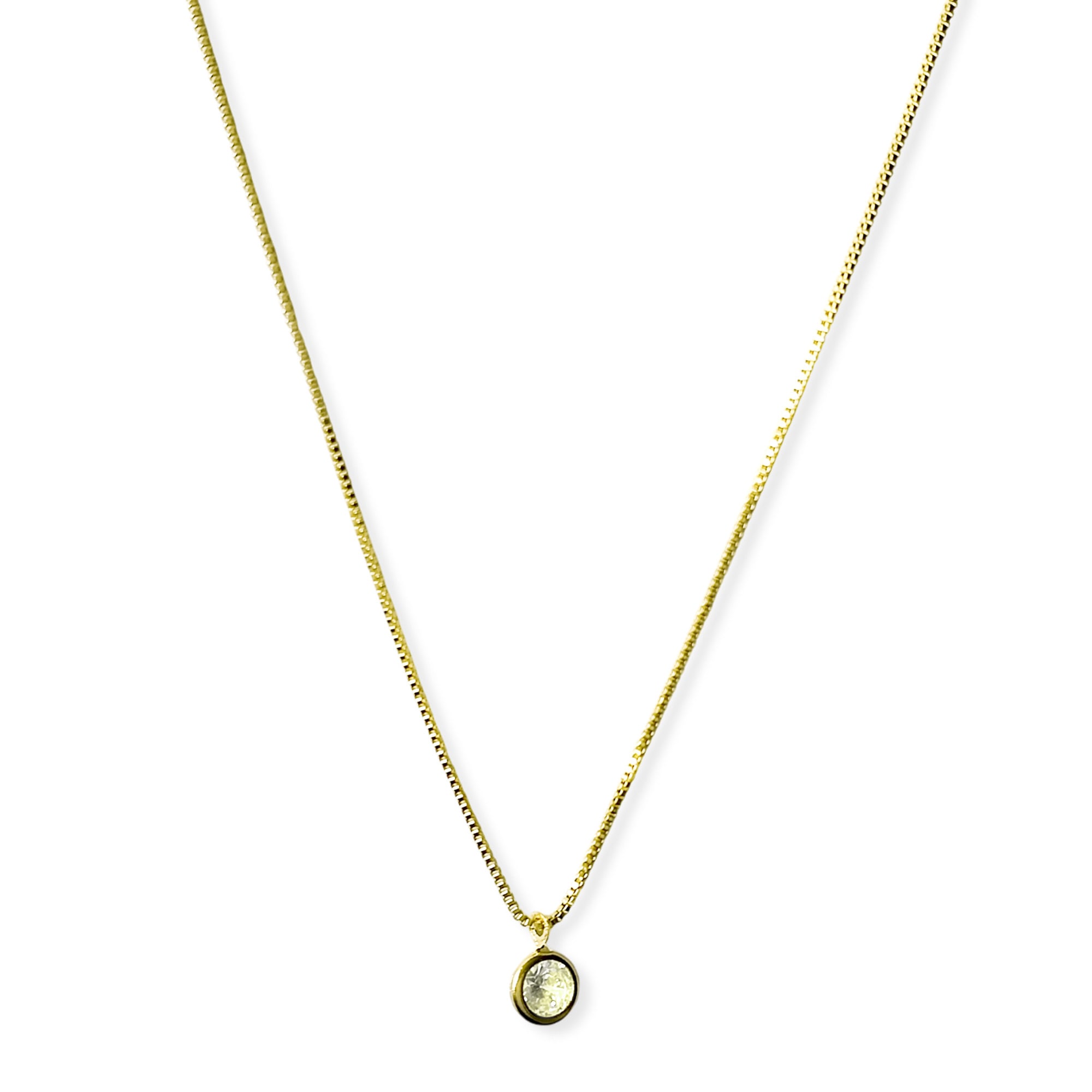 COLLAR PUNTO DE LUZ REDONDO 5MM ENCHAPADO ORO 18K - 1
