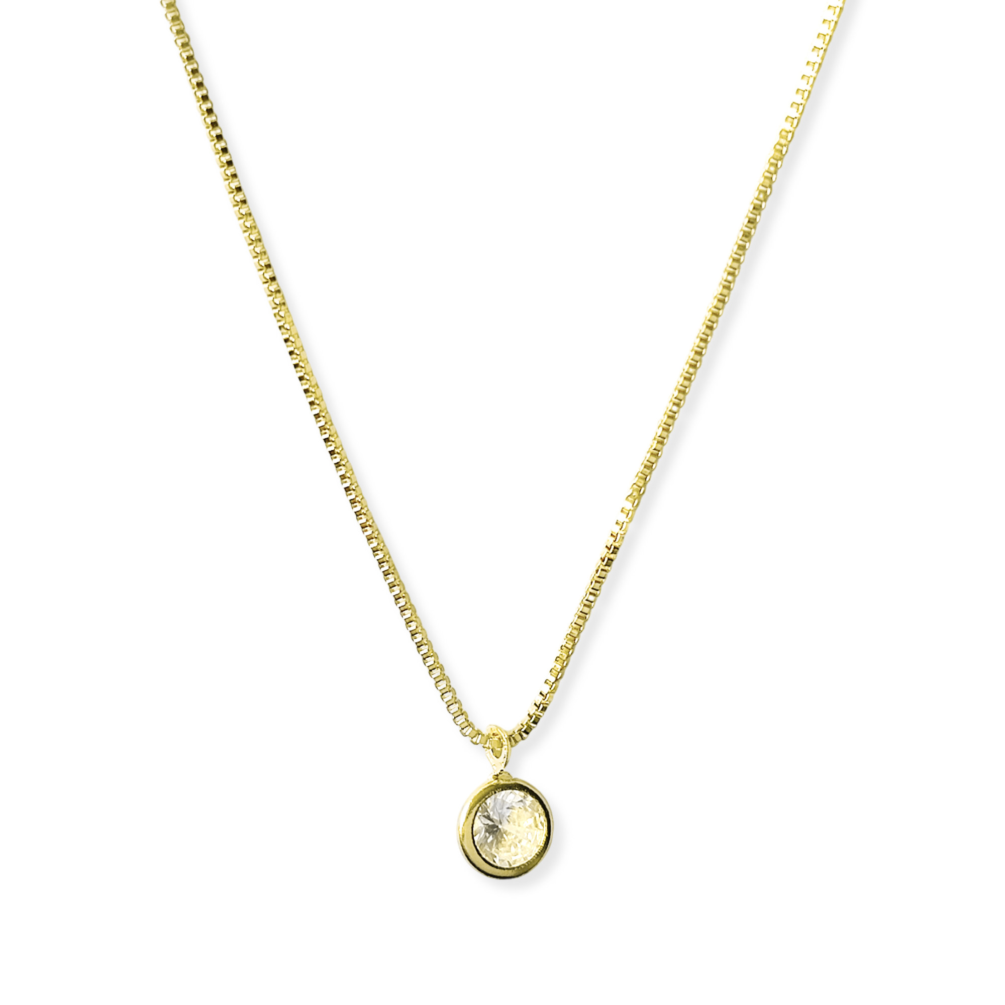 COLLAR PUNTO DE LUZ REDONDO 5MM ENCHAPADO ORO 18K - 2