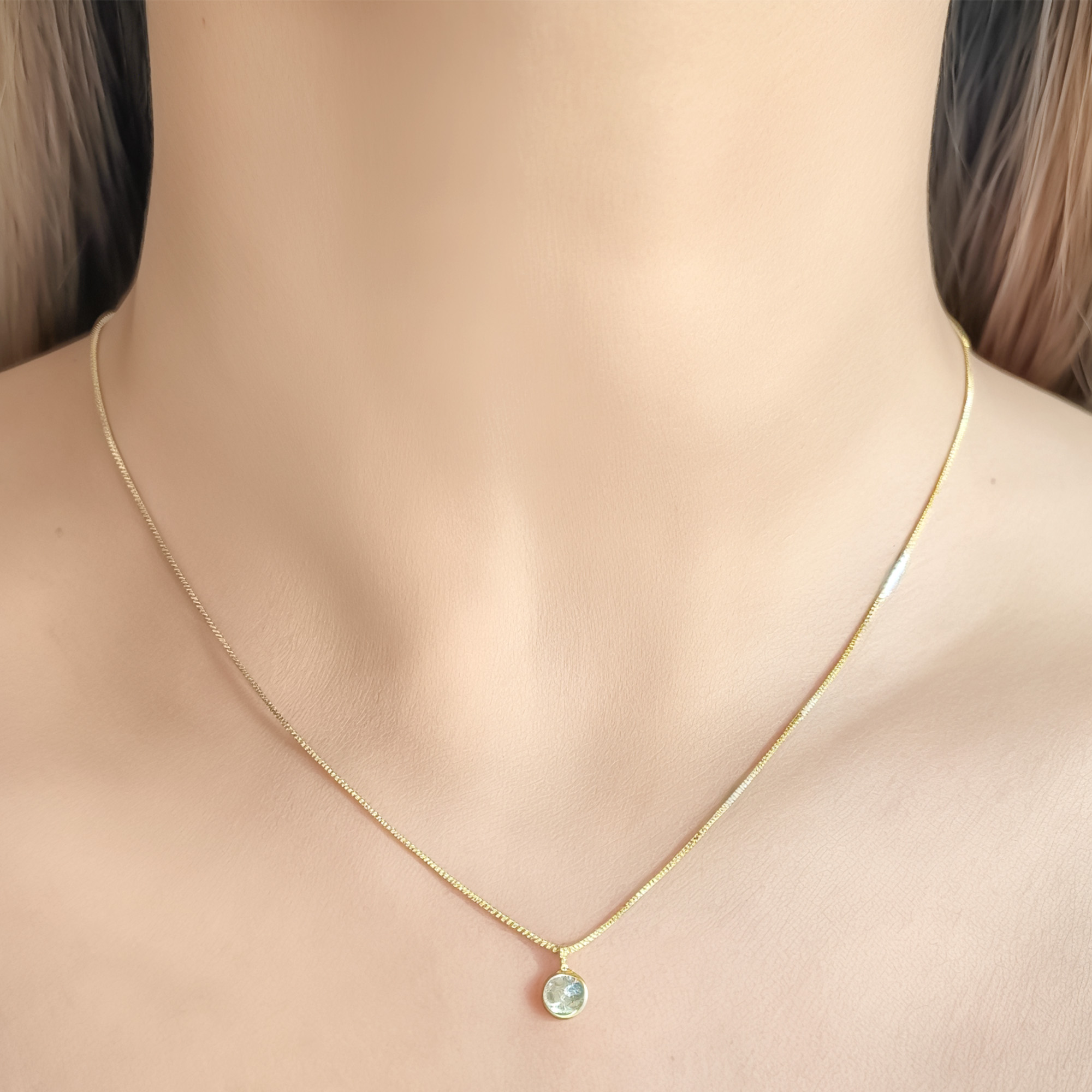 COLLAR PUNTO DE LUZ REDONDO 5MM ENCHAPADO ORO 18K - 3