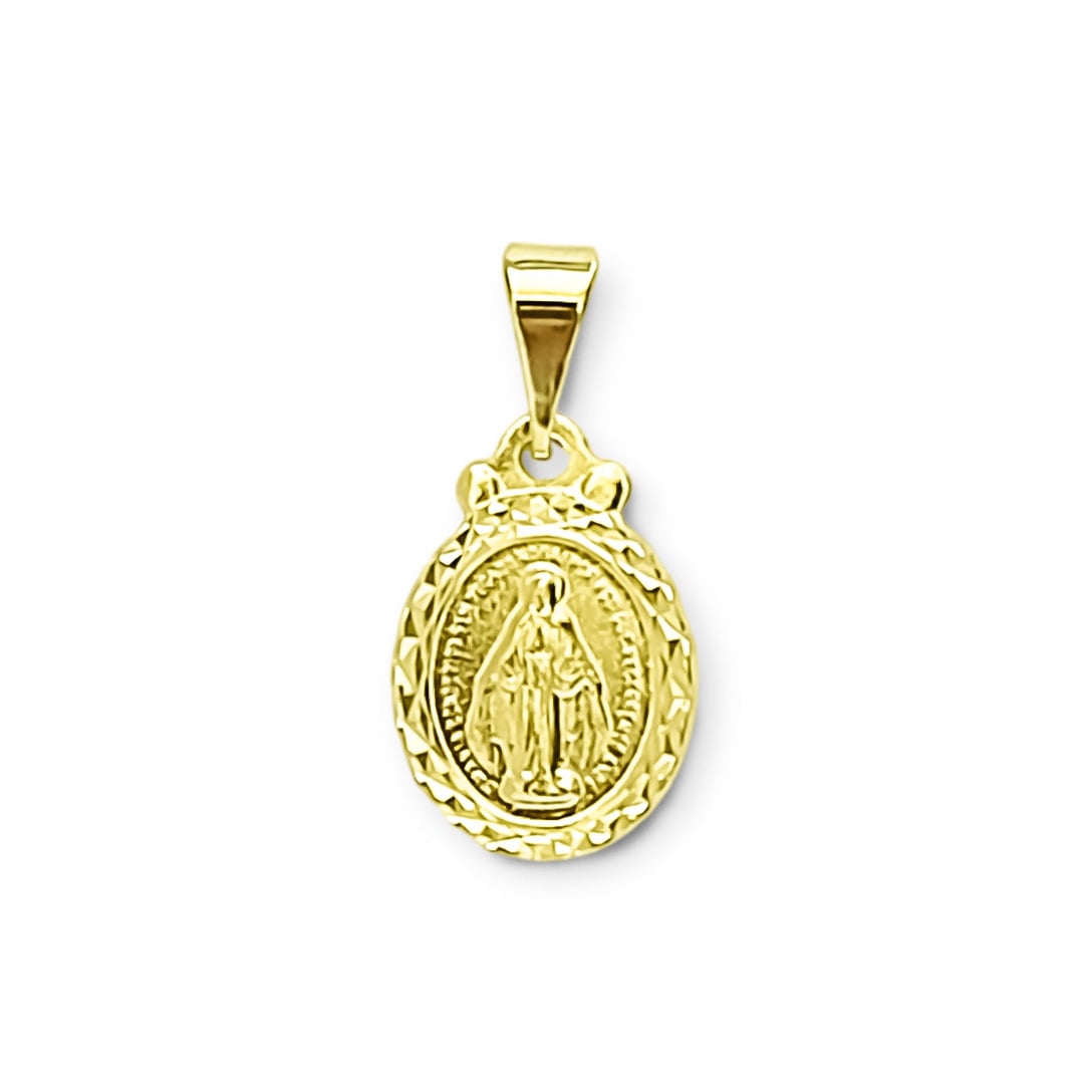 COLGANTE MEDALLA VIRGEN DE LOS RAYOS 11MM BORDE OVALADA ENCHAPADO ORO 18K - 2