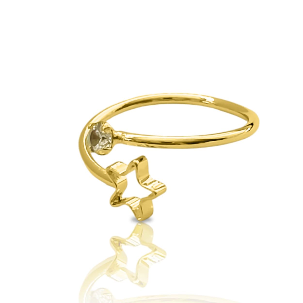 ANILLO ESTRELLA CALADA CIRCON ENCHAPADO ORO 18K - 2