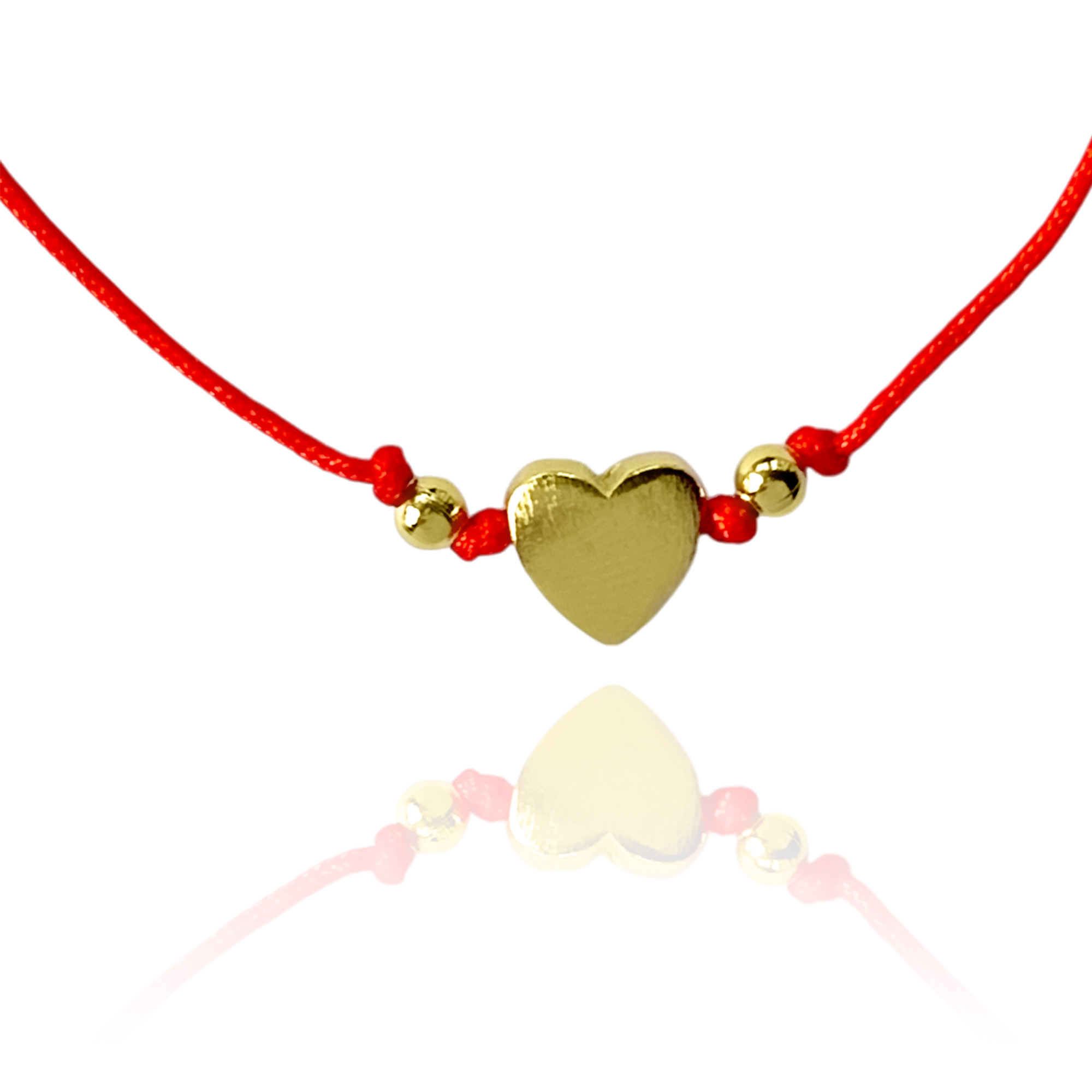 PULSERA CORAZON SATINADO ENCHAPADO ORO 18K AJUSTABLE - 2