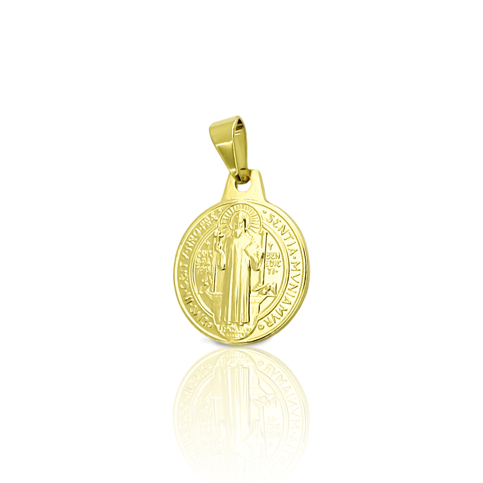 COLGANTE MEDALLA SAN BENITO 15MM ENCHAPADO ORO 18K - 1