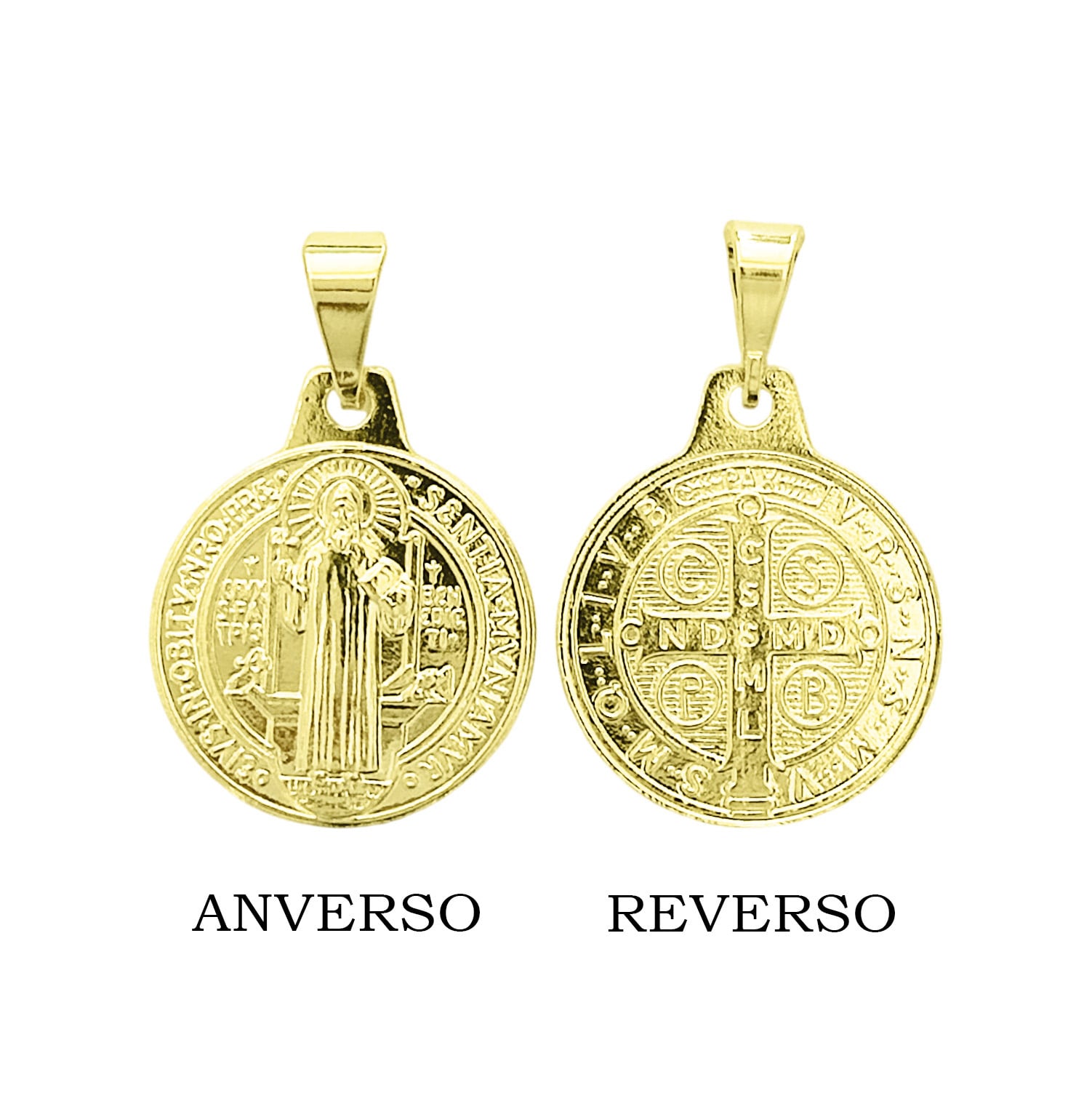 COLGANTE MEDALLA SAN BENITO 15MM ENCHAPADO ORO 18K - 3