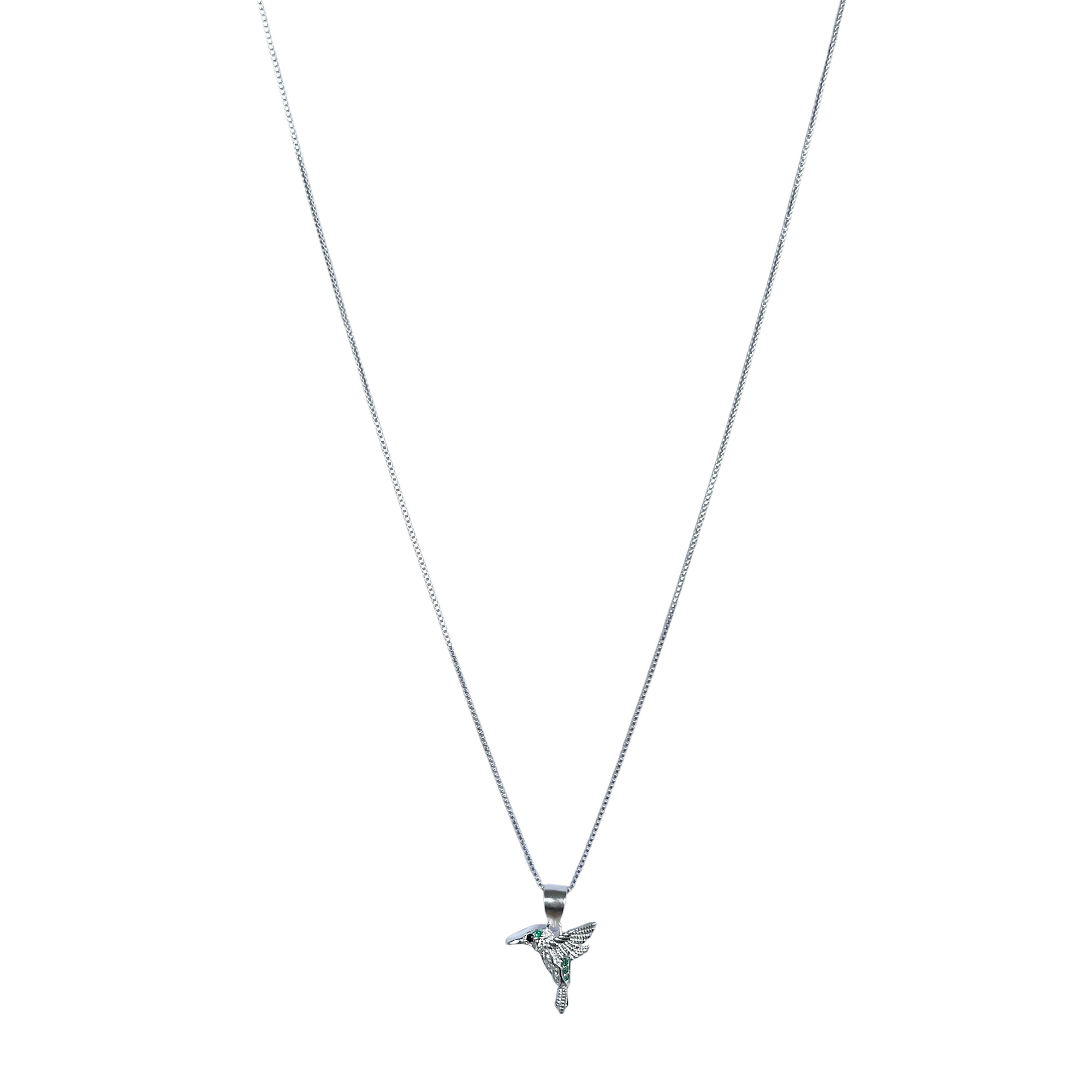 Collar Plata Esterlina Colibrí Esmeralda | Meses sin interés