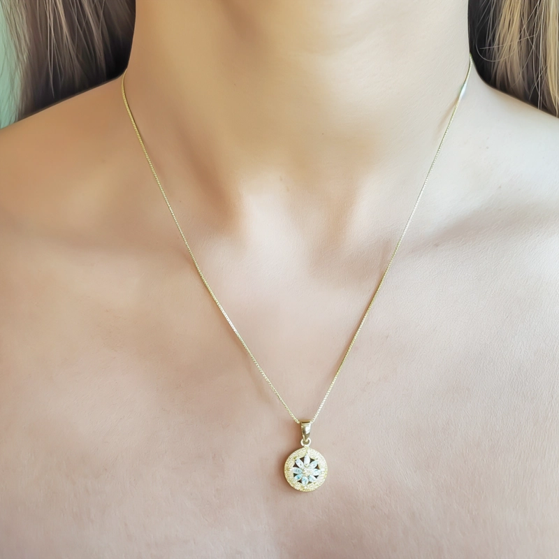 COLLAR MARGARITA CIRCON ENCHAPADO ORO 18K - 3