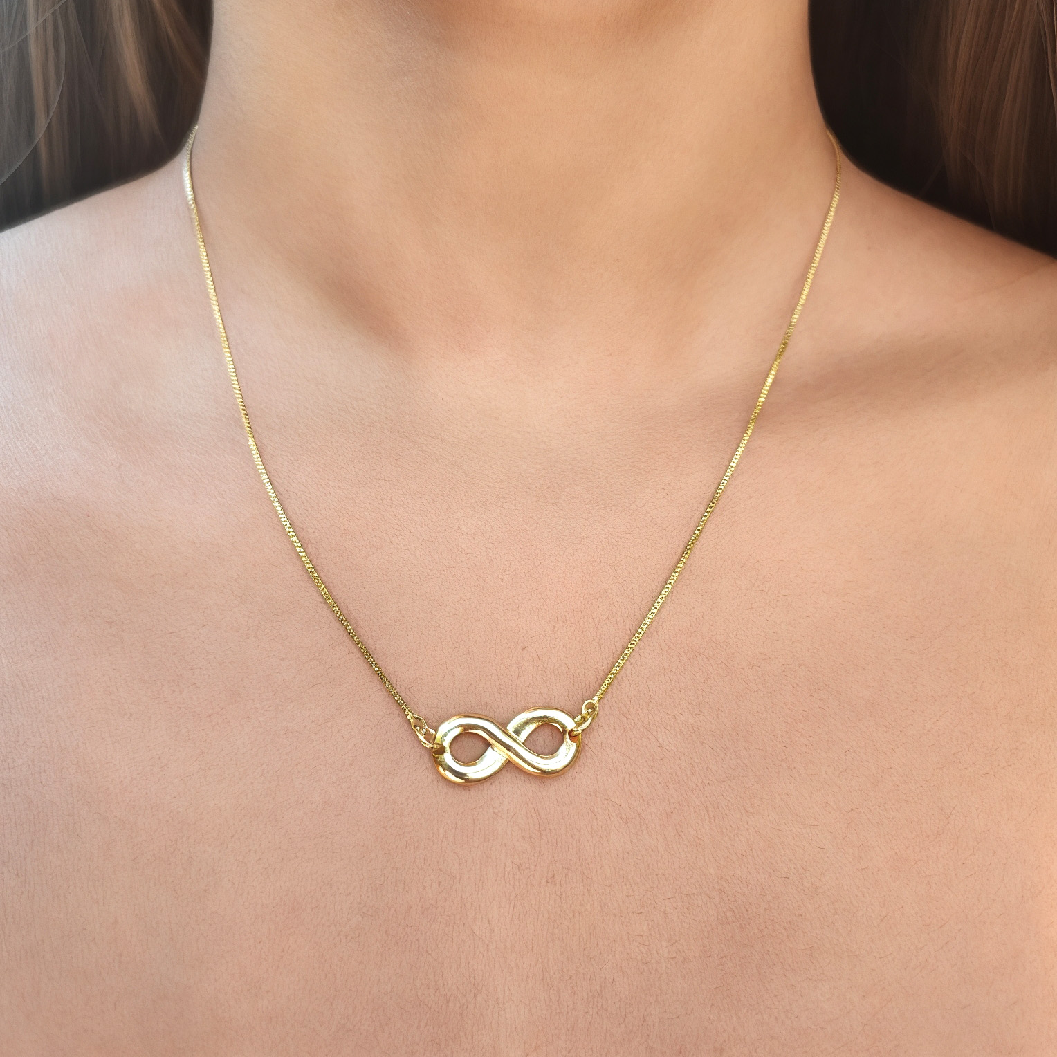 COLLAR INFINITO LISO ENCHAPADO ORO 18K - 2
