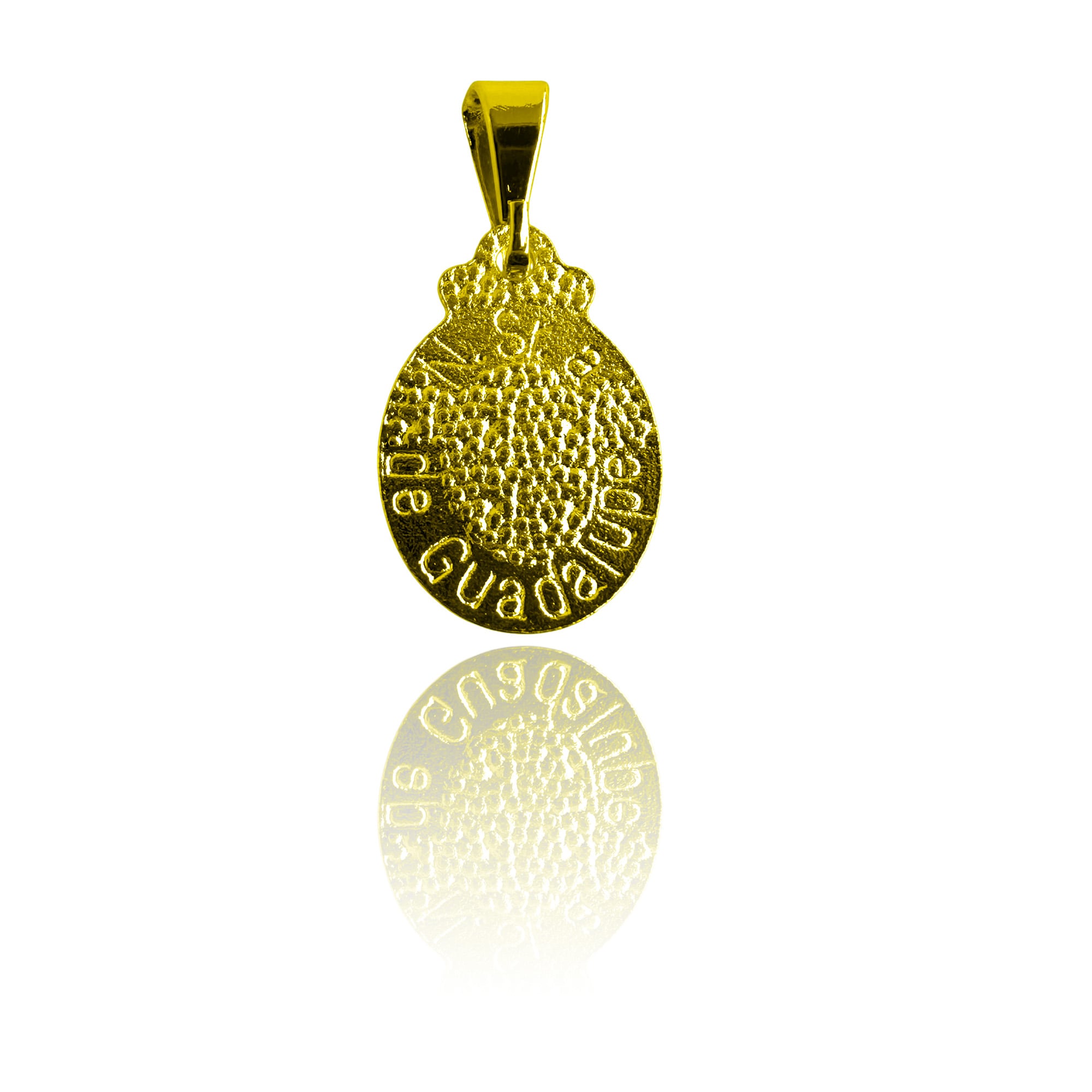 COLGANTE MEDALLA VIRGEN GUADALUPE 11MM OVALADO BORDE ENCHAPADO ORO 18K - 2