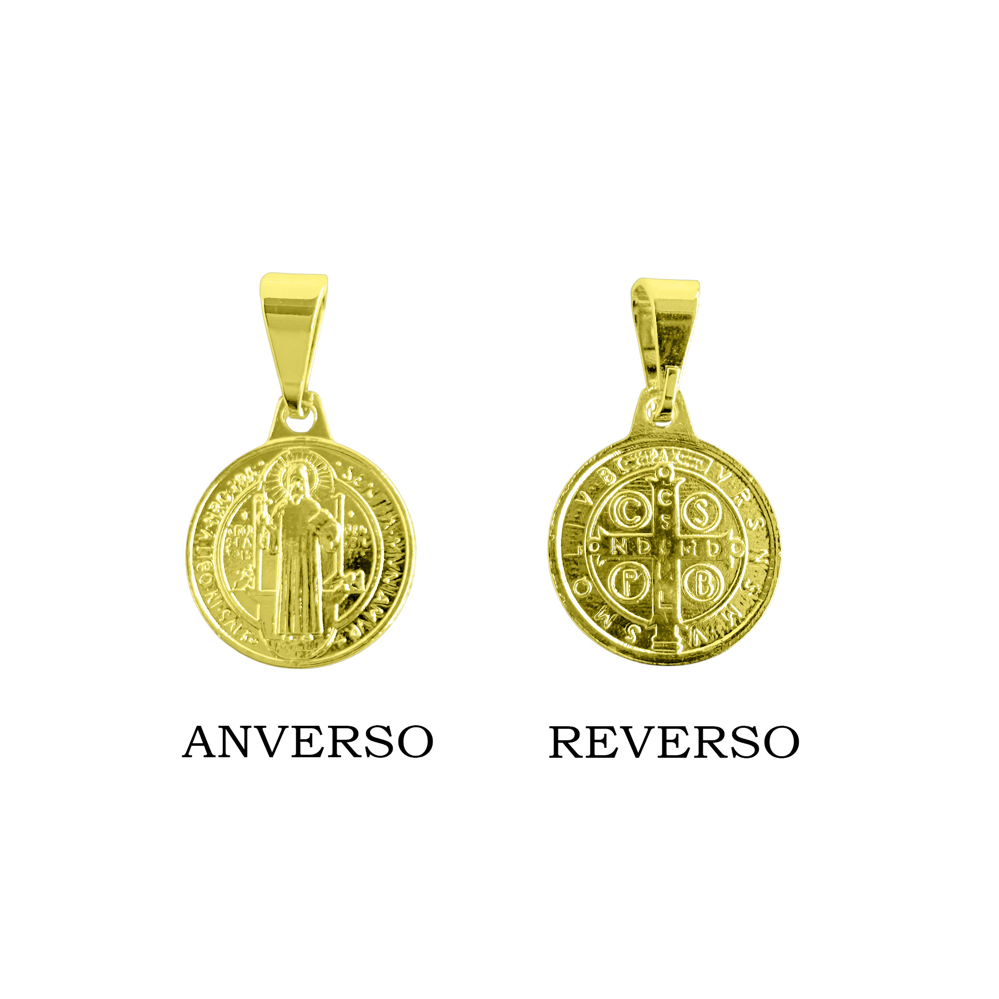 COLGANTE MEDALLA SAN BENITO 12MM ENCHAPADO ORO 18K - 2