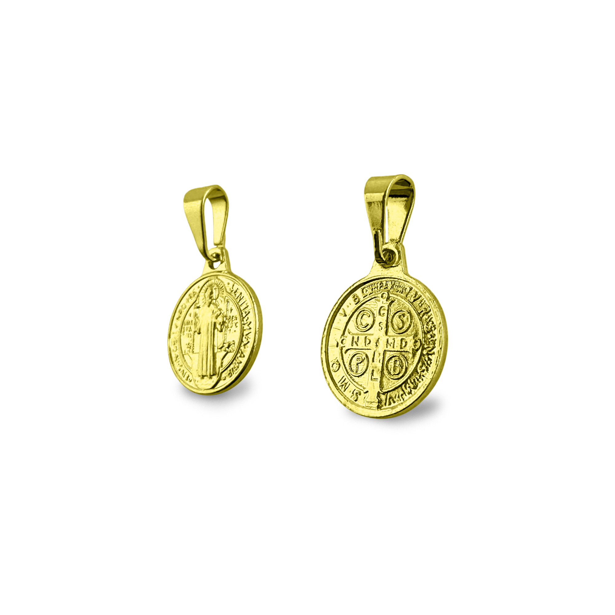 COLGANTE MEDALLA SAN BENITO 12MM ENCHAPADO ORO 18K - 3