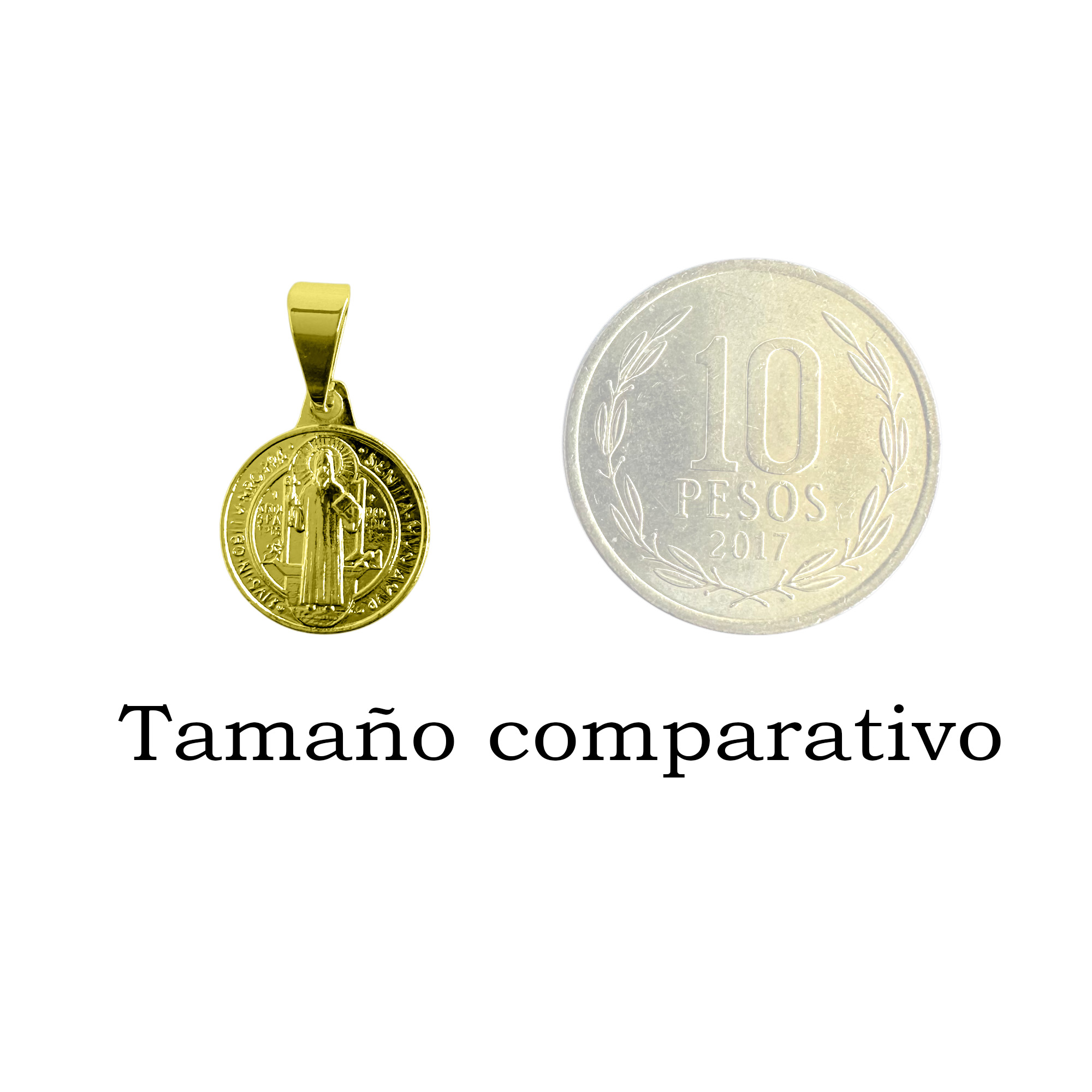 COLGANTE MEDALLA SAN BENITO 12MM ENCHAPADO ORO 18K - 4