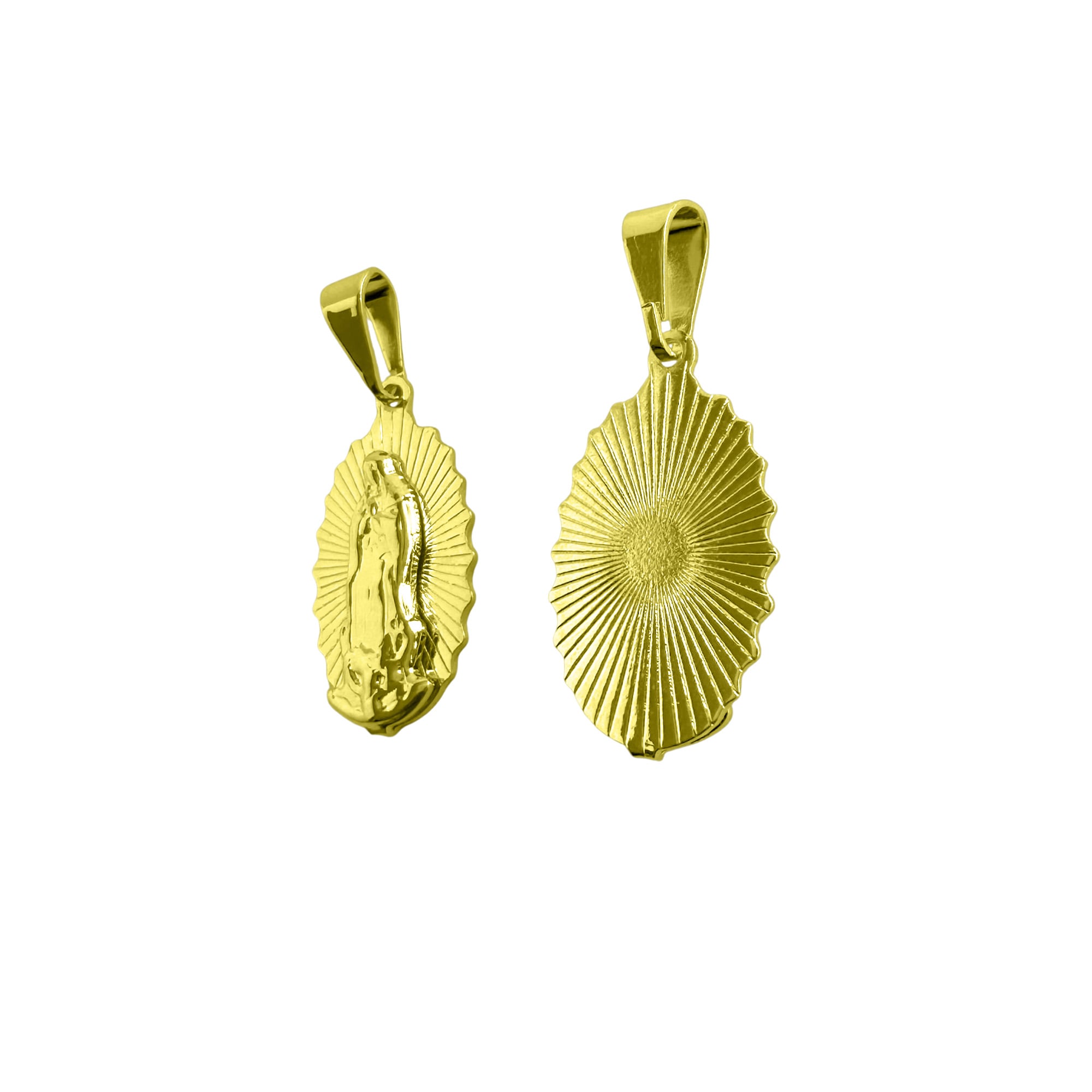 COLGANTE MEDALLA GUADALUPE IRREGULAR 11MM ENCHAPADO ORO 18K - 2