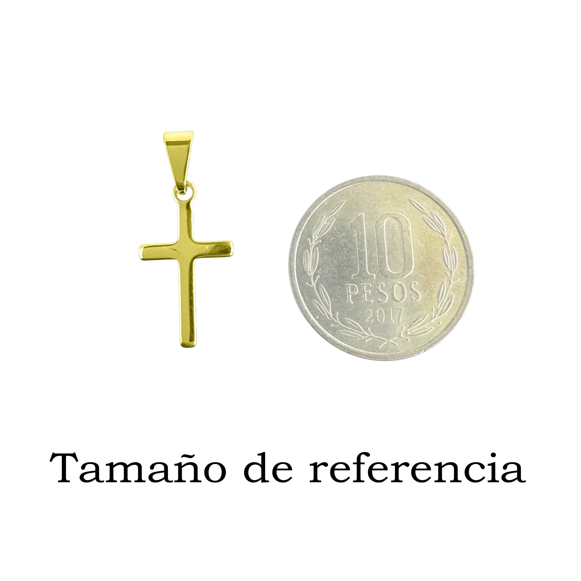 COLGANTE CRUZ PLANO ENCHAPADO ORO 18K - 3