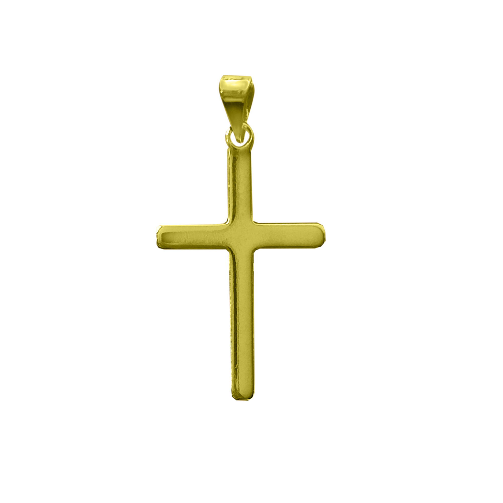 COLGANTE CRUZ LISO PLANO ENCHAPADO ORO 18K - 1