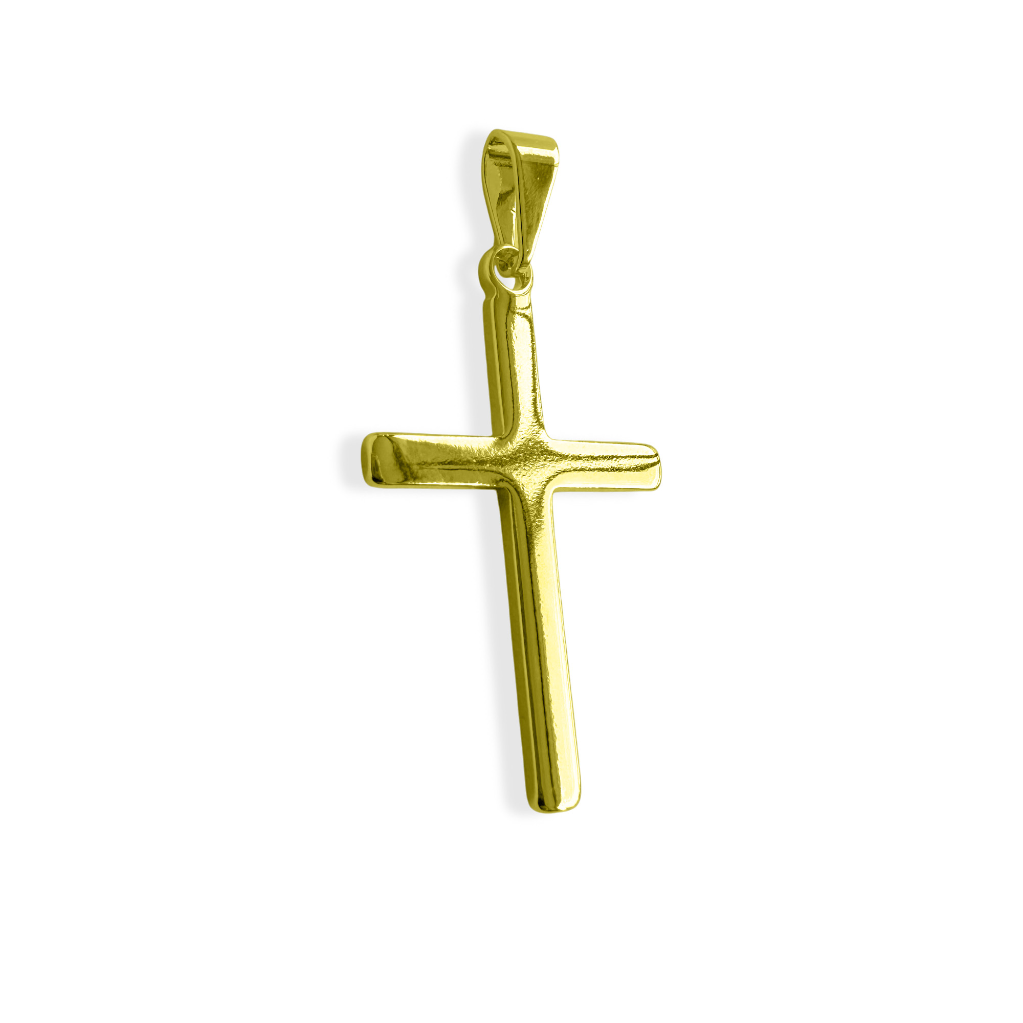 COLGANTE CRUZ LISO PLANO ENCHAPADO ORO 18K - 2