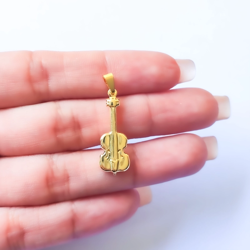 Colgante Violín Enchapado Oro 18K - 3