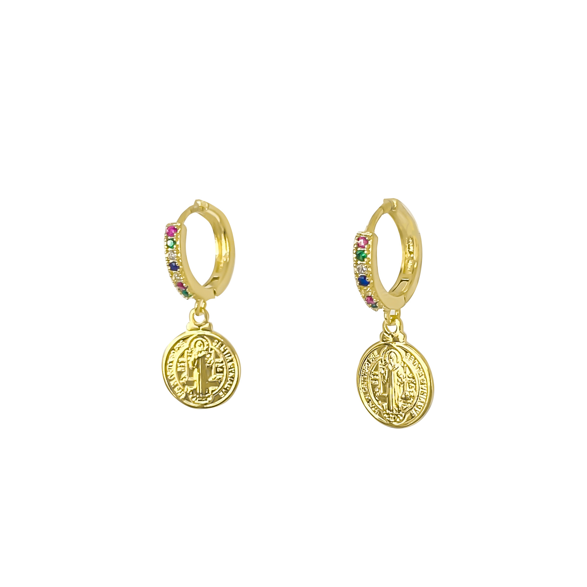 AROS ARGOLLA CINTILLO COLORES SAN BENITO ENCHAPADO ORO 18K - 1