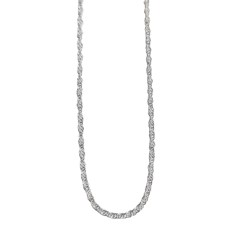 CADENA CORDON TUPIDO ENROSCADO 45CM PLATA FINA 925 - 1
