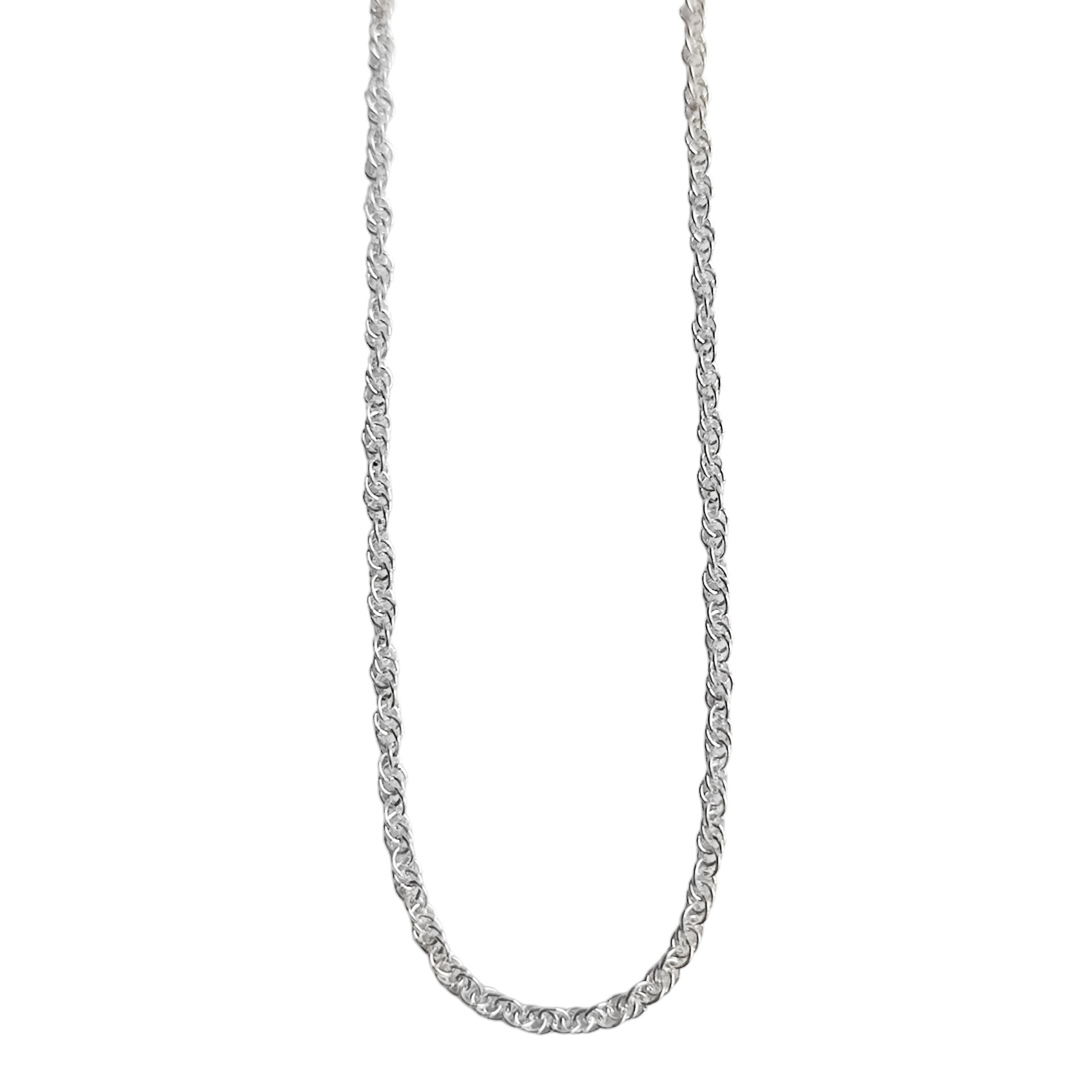 CADENA CORDON TUPIDO ENROSCADO 50CM PLATA FINA 925 - 1