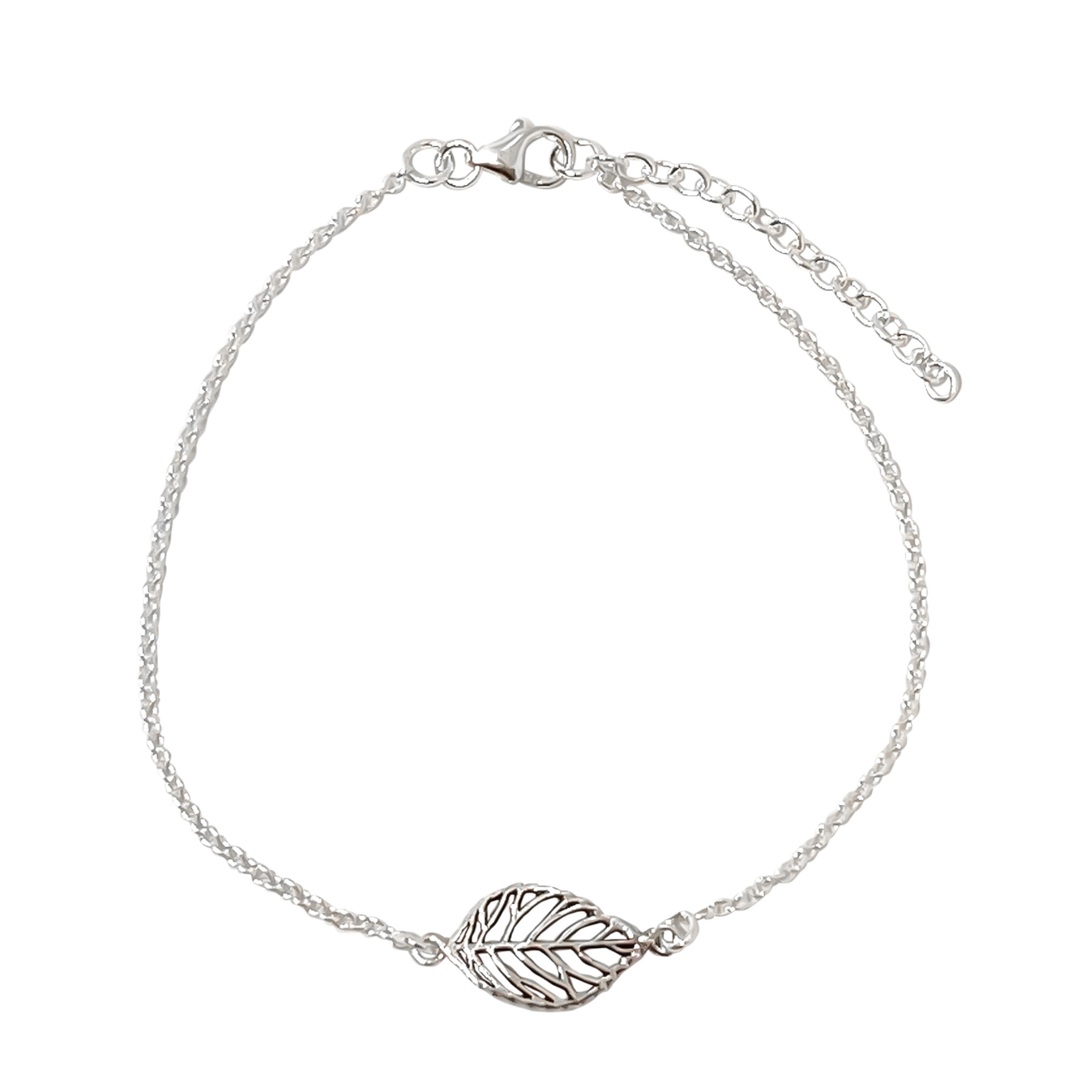 PULSERA HOJA PLATA FINA 925 - 1