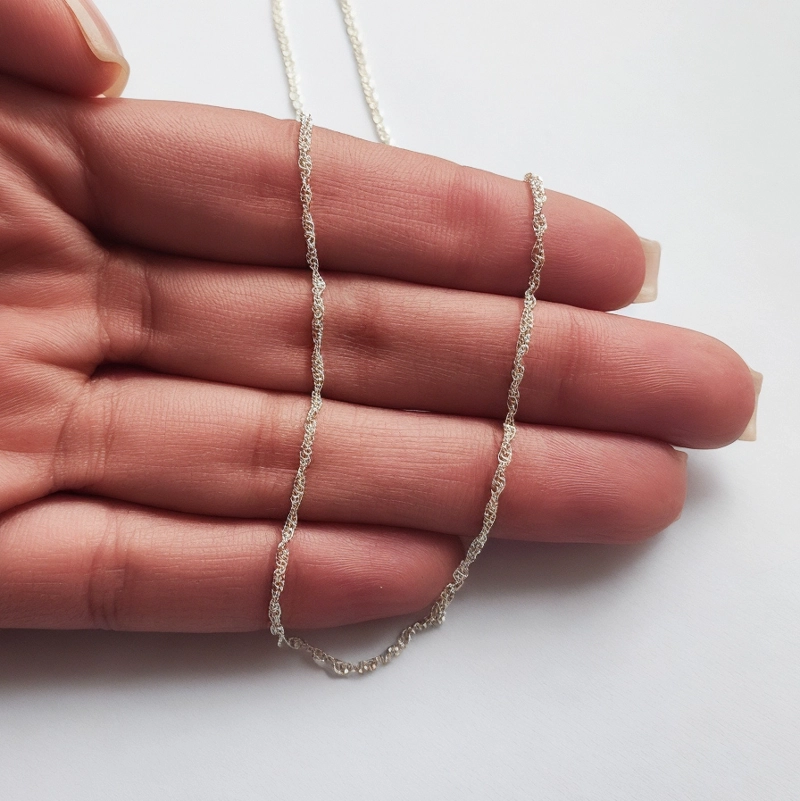 CADENA CORDON TUPIDO ENROSCADO 40CM PLATA FINA 925 - 2