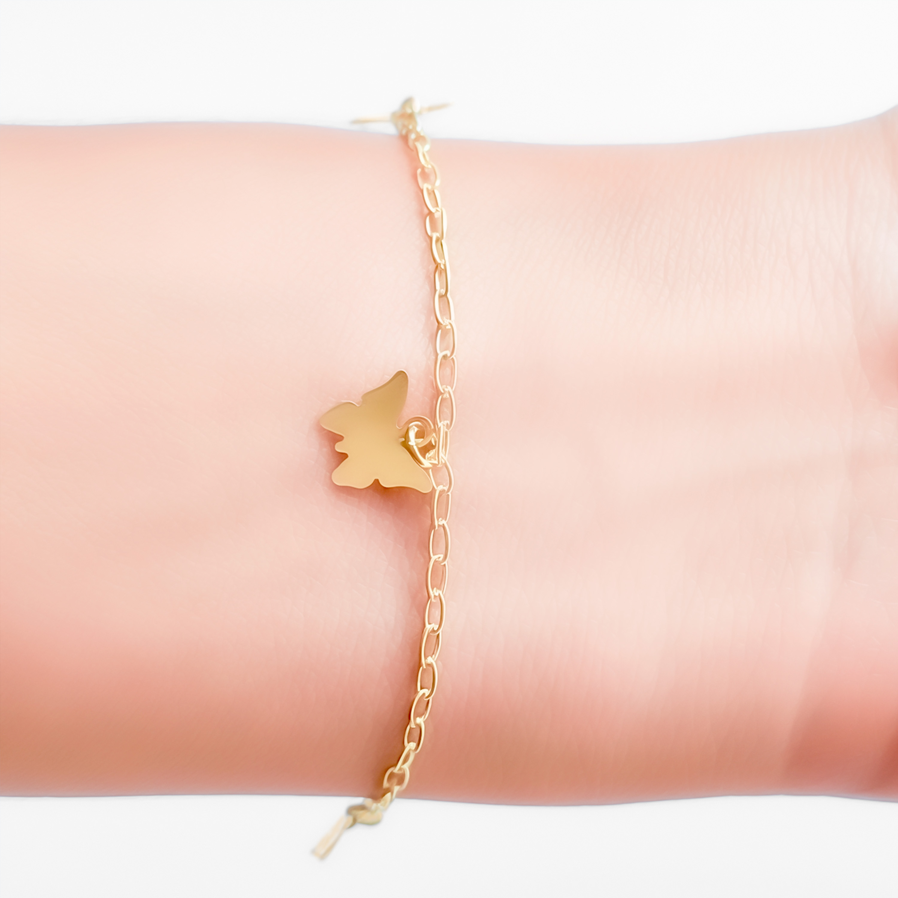 PULSERA 4 MARIPOSAS ENCHAPADA ORO 18K - 4