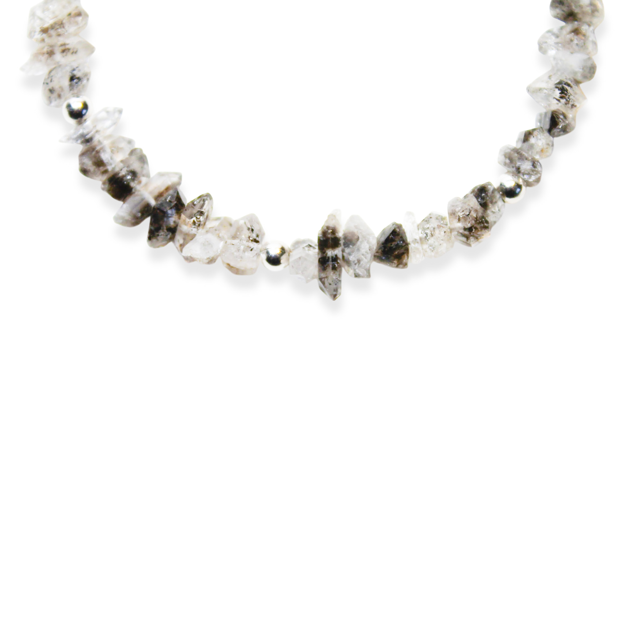 PULSERA CUARZO RUTILADO BOLITAS PLATA FINA 925 - 2