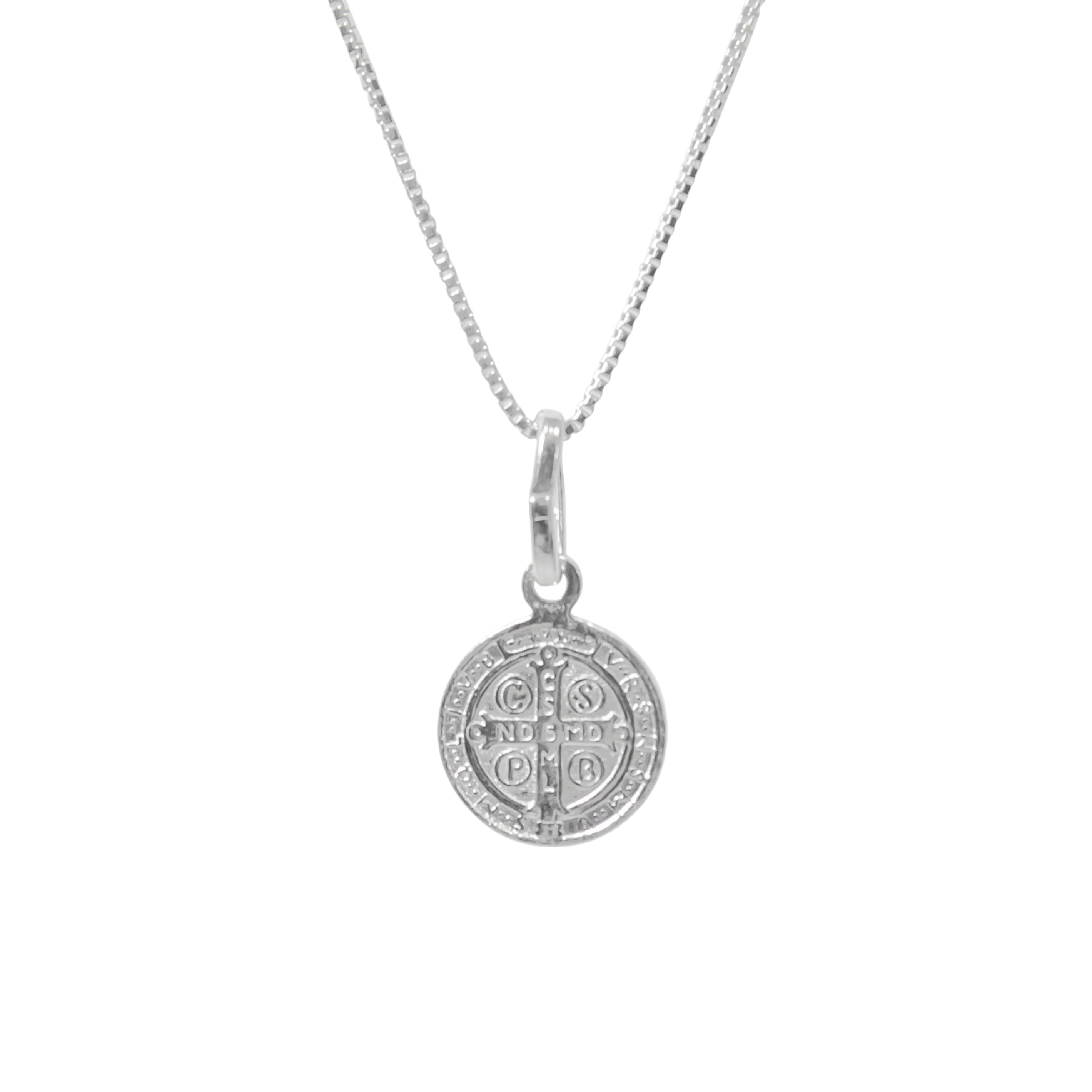 COLLAR MEDALLA SAN BENITO VENECIANA PLATA FINA 925 - 3