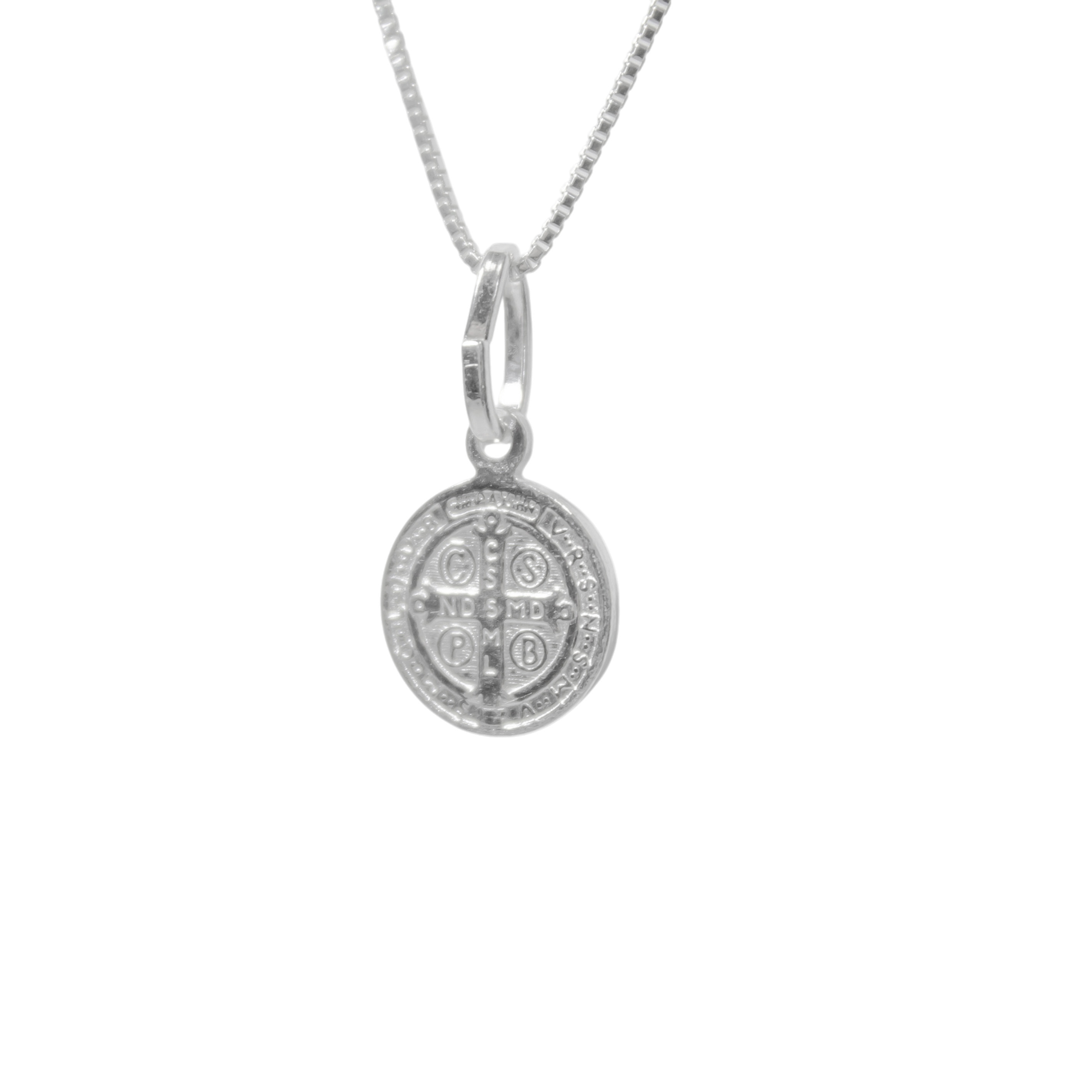 COLLAR MEDALLA SAN BENITO VENECIANA PLATA FINA 925 - 4