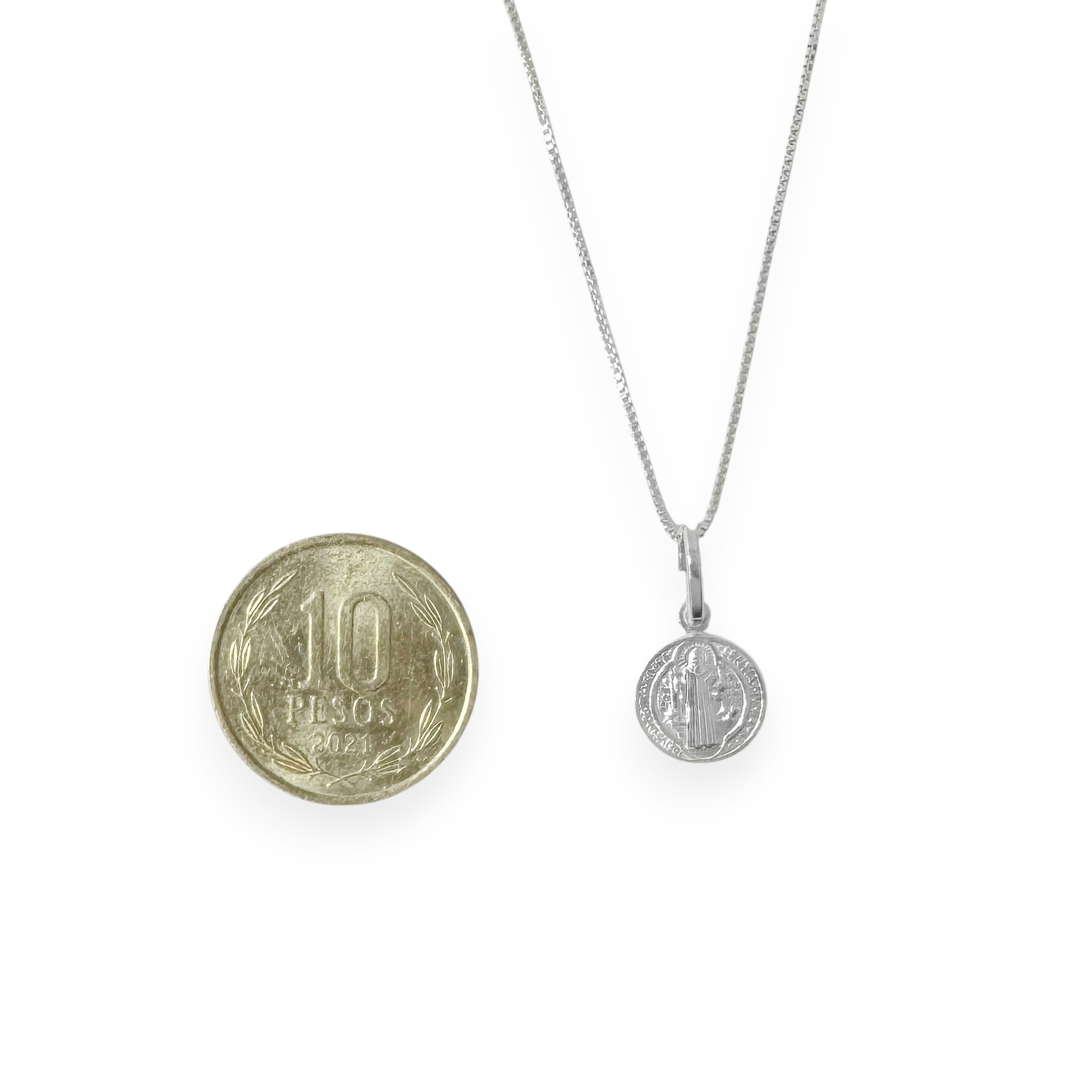 COLLAR MEDALLA SAN BENITO VENECIANA PLATA FINA 925 - 6