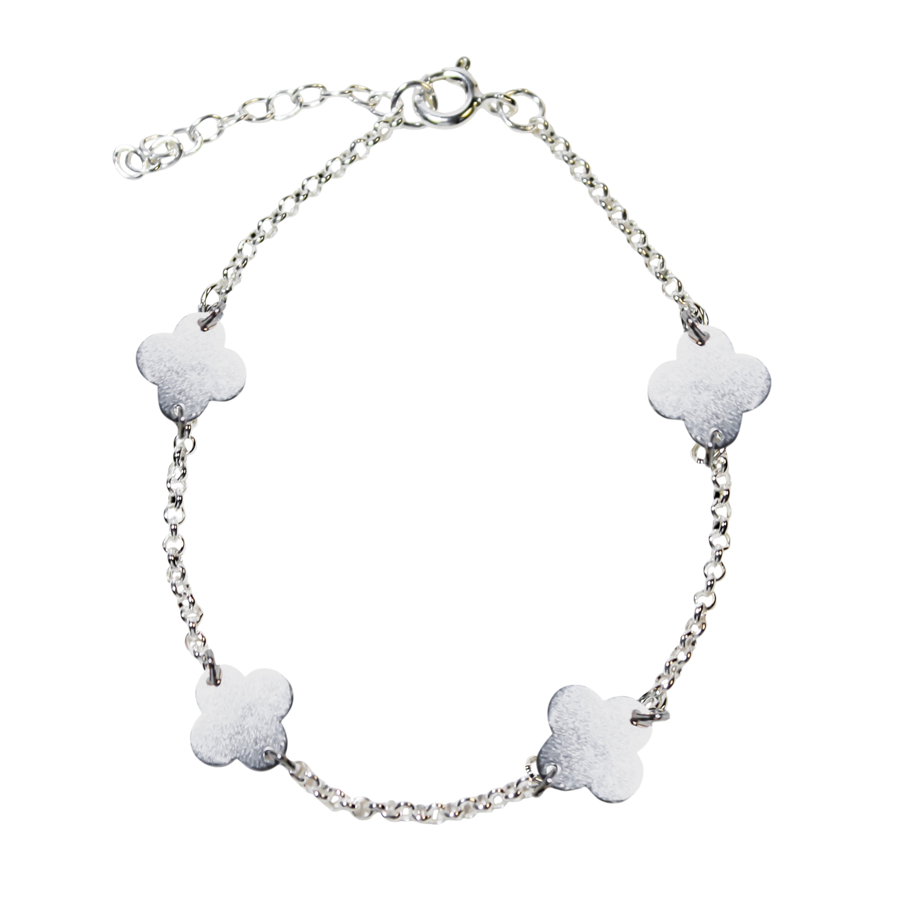 PULSERA 4 TRE BOL PLATA FINA 925 - 1
