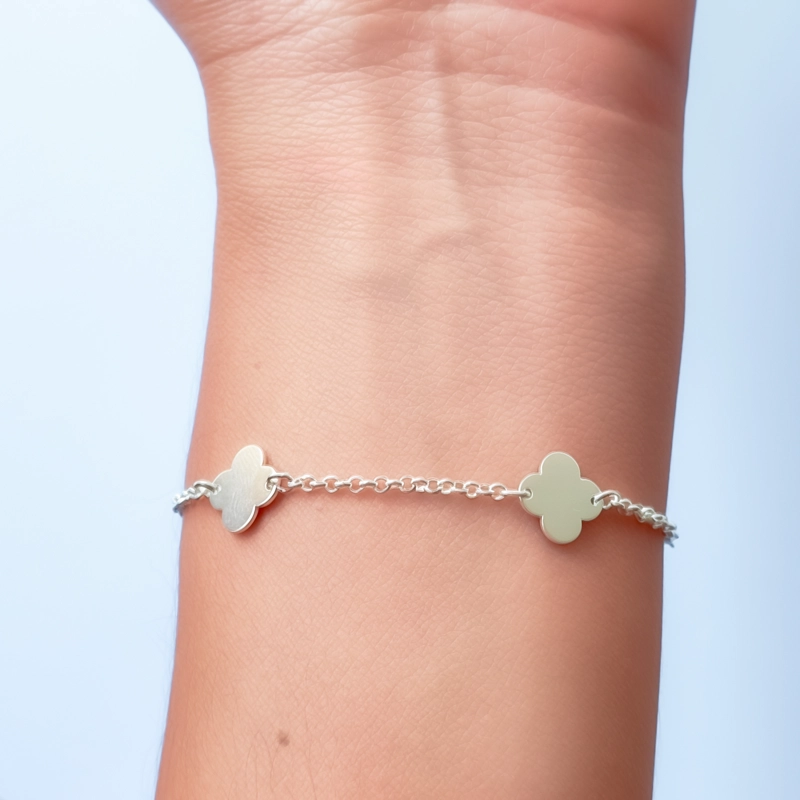 PULSERA 4 TRE BOL PLATA FINA 925 - 4
