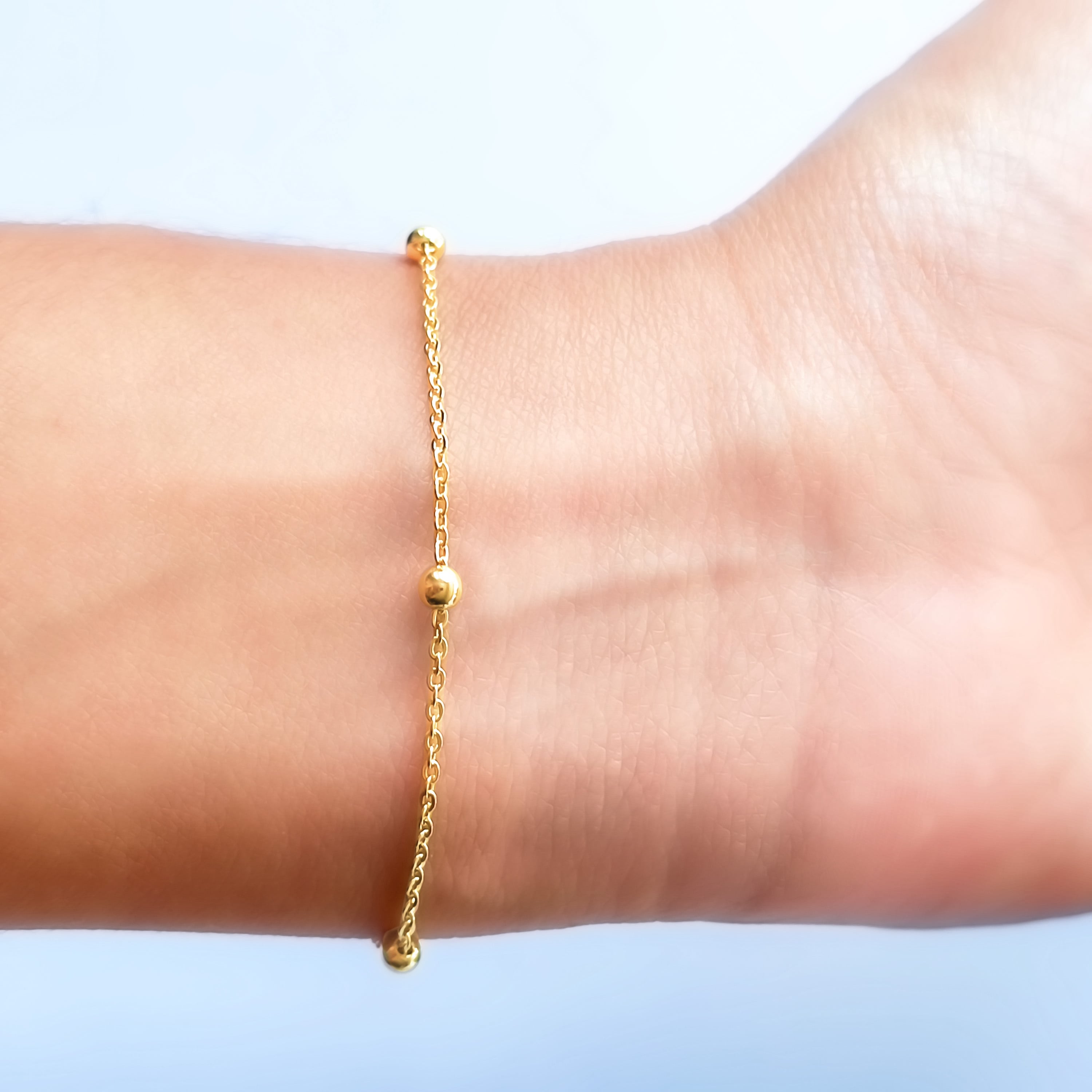 PULSERA 5 BOLITAS ENCHAPADO ORO 18K - 4