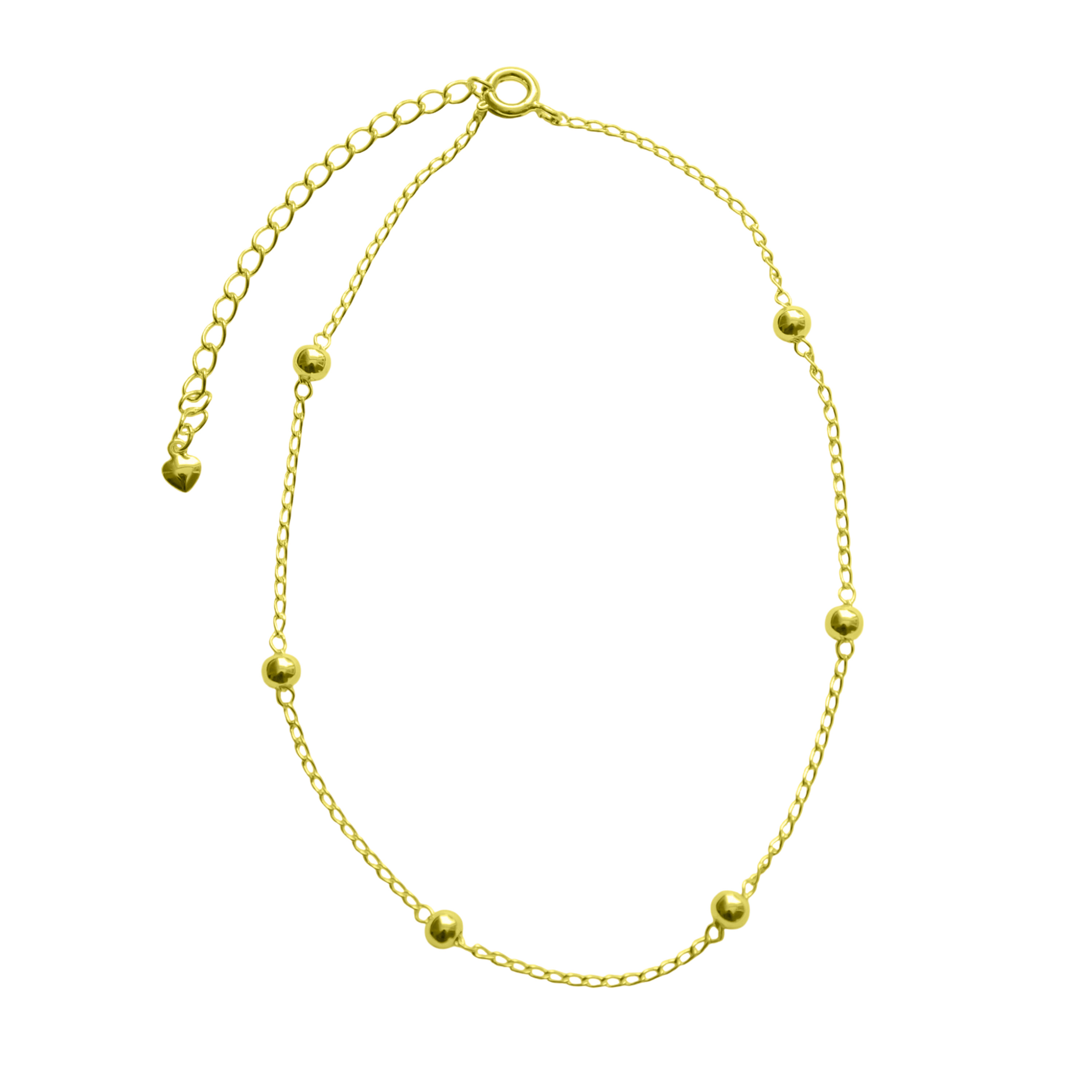 TOBILLERA 6 BOLITAS ENCHAPADO ORO 18K - 1