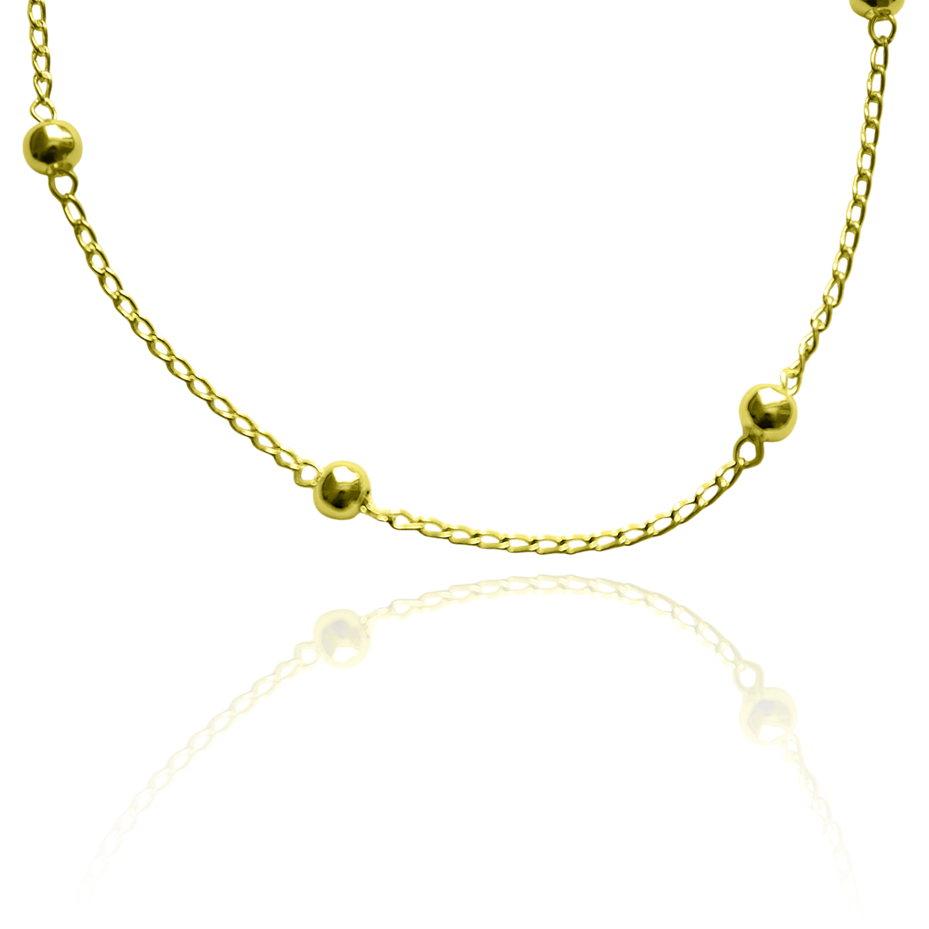 TOBILLERA 6 BOLITAS ENCHAPADO ORO 18K - 2
